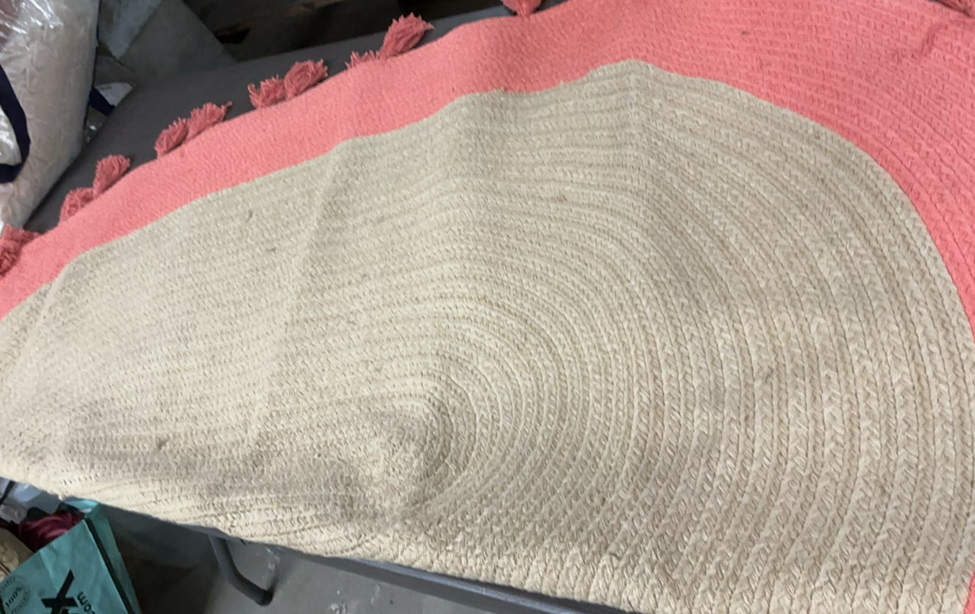 Throw Rug And Pillows In Shades Of Teal And Peach - image 5 of 5