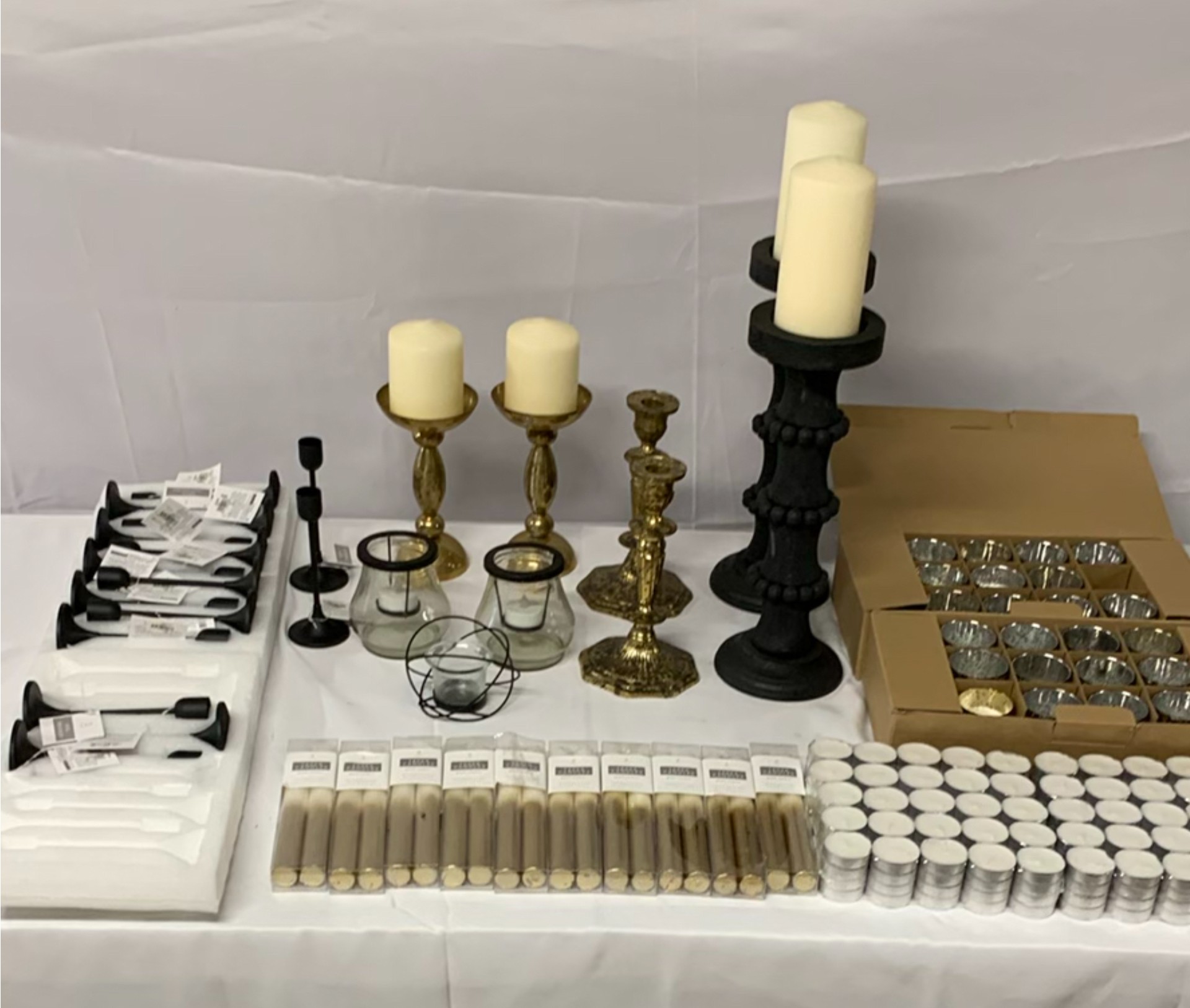 Black And Gold Candles And Candle Holders - image 1 of 12