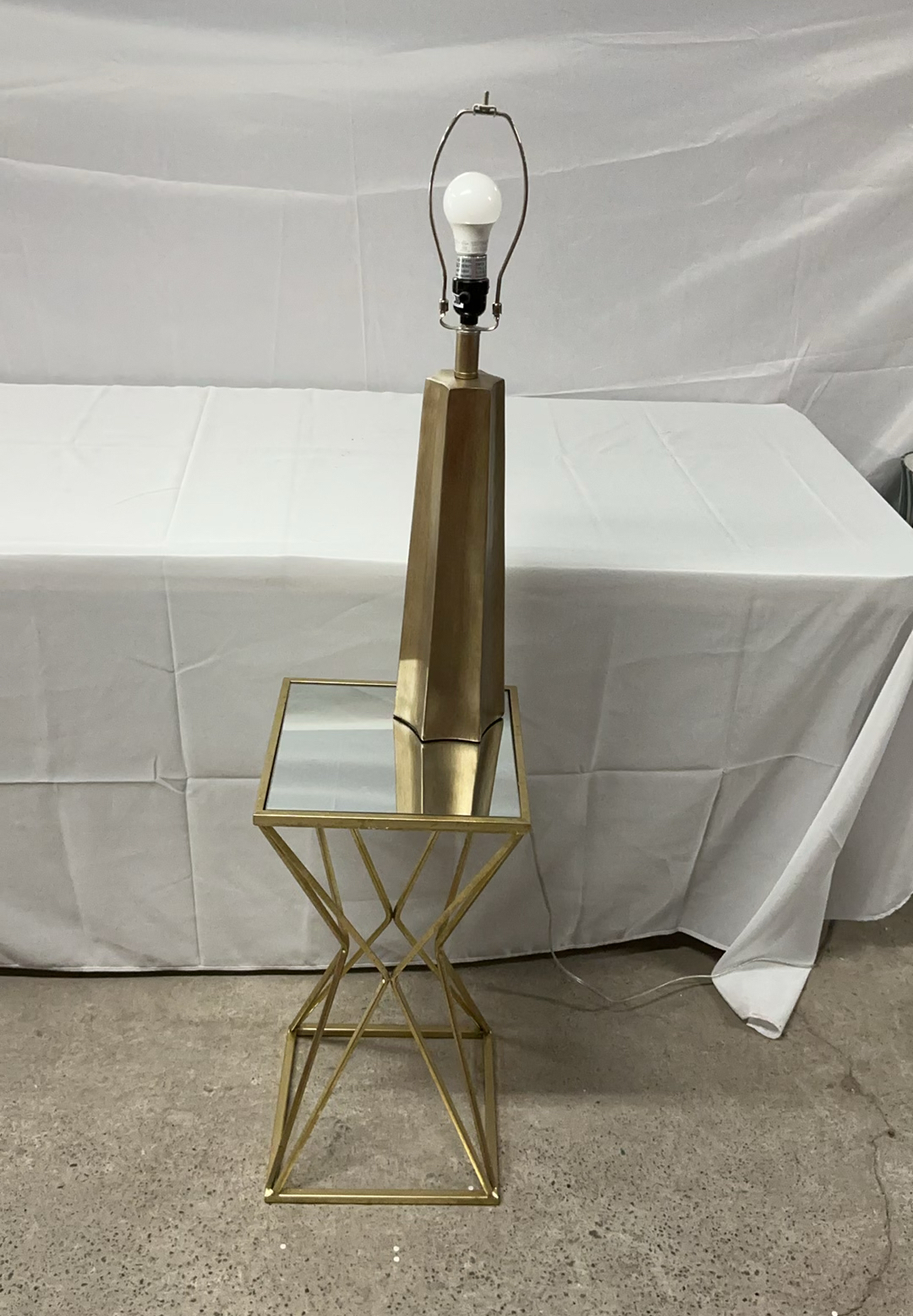 Gold Side Table And Lamp - image 4 of 4
