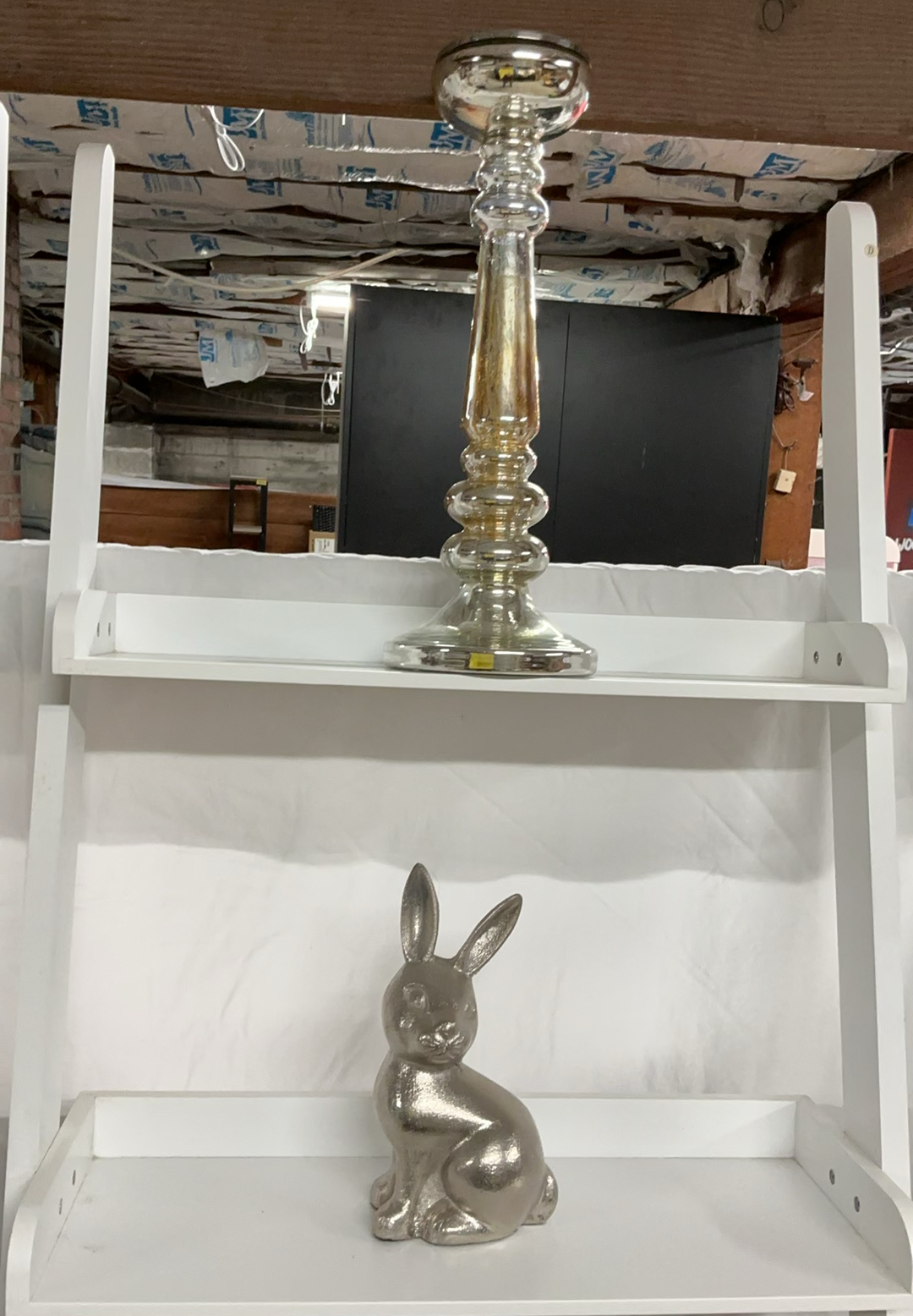 2 White IKEA Shelving, Silver & Gold Decor - image 4 of 6