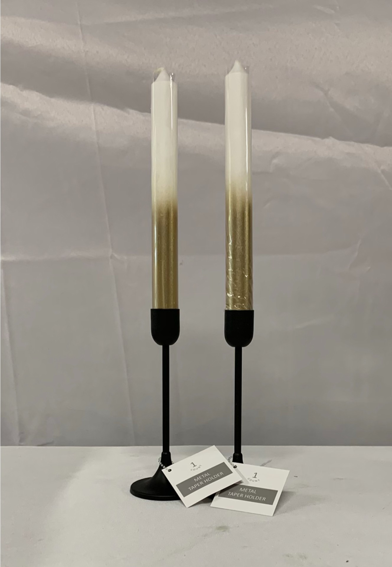 Black And Gold Candles And Candle Holders - image 4 of 12