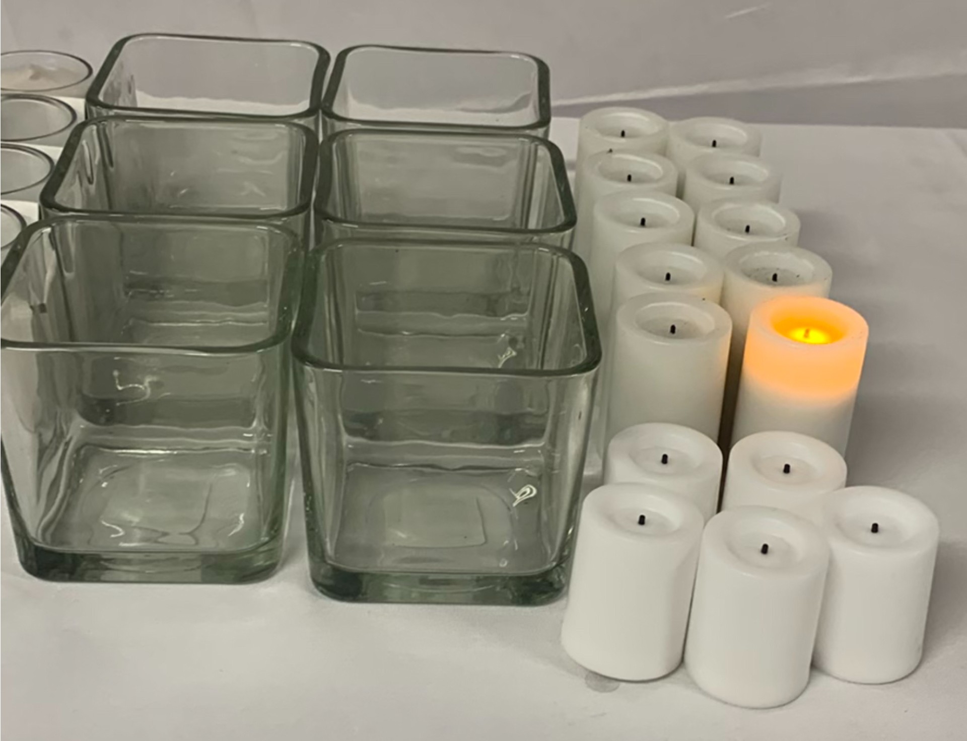 Clear Glass Votive Holders And Candles - image 5 of 8