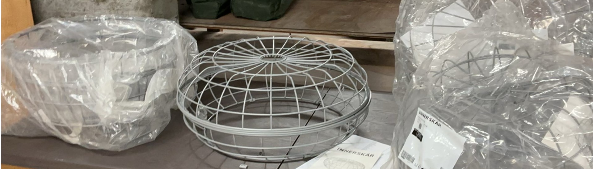 4 Metal IKEA Round Ottomans, NEW - image 1 of 12