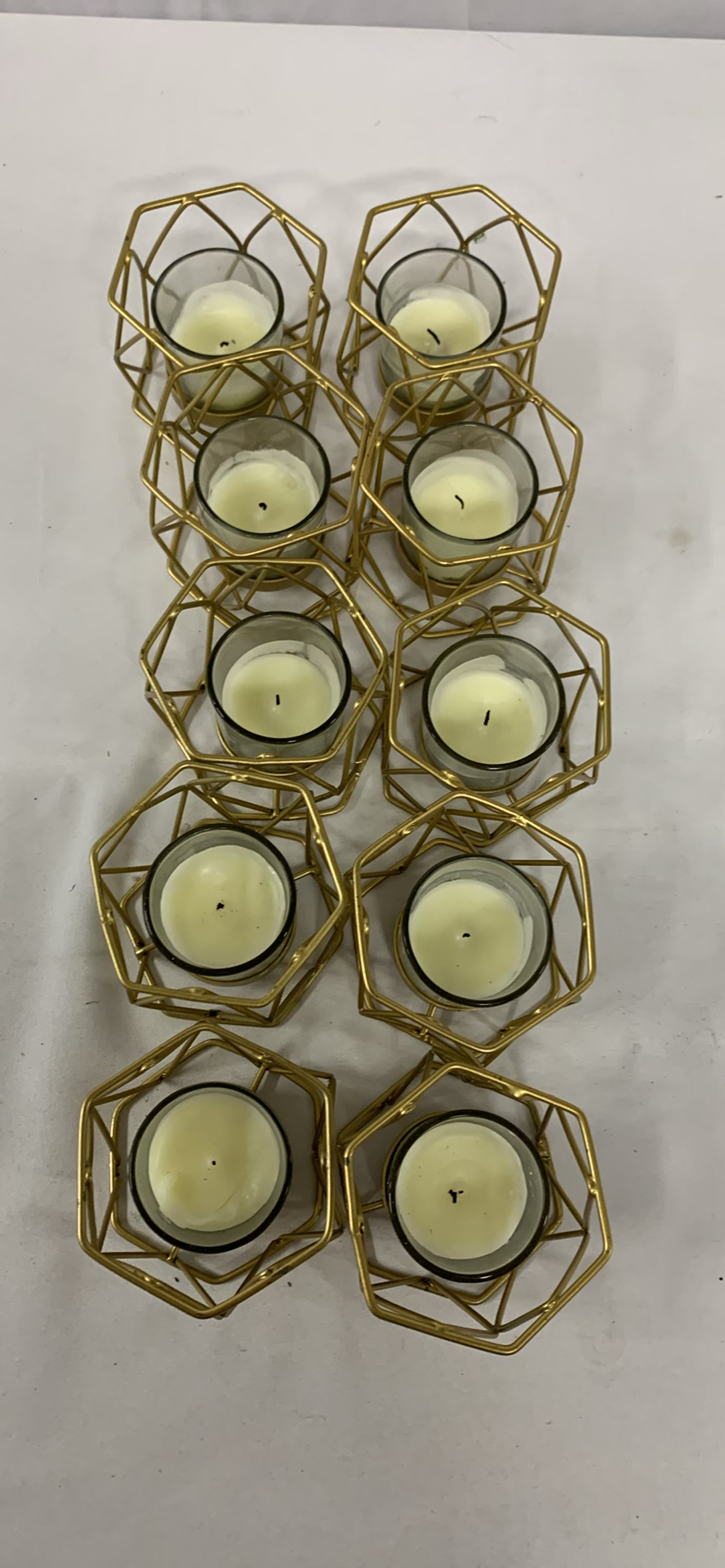 Gold Toned Metal And Glass Votive Holders - image 3 of 8