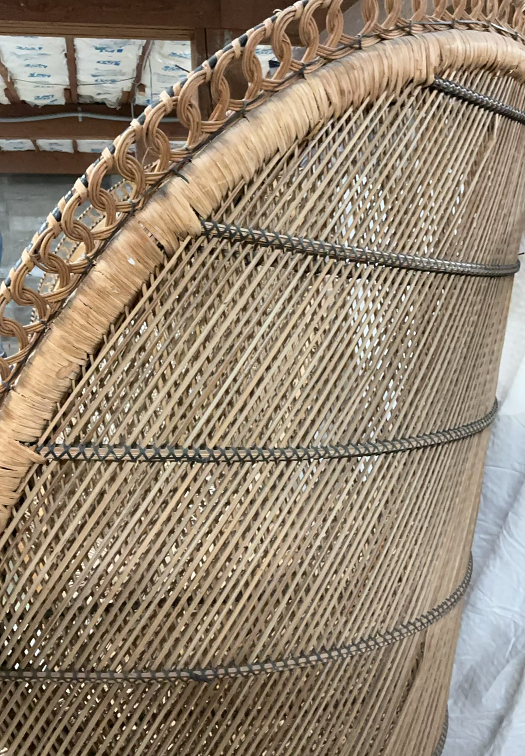 Two Vintage Bohemian Rattan Peacock Chairs - image 6 of 9