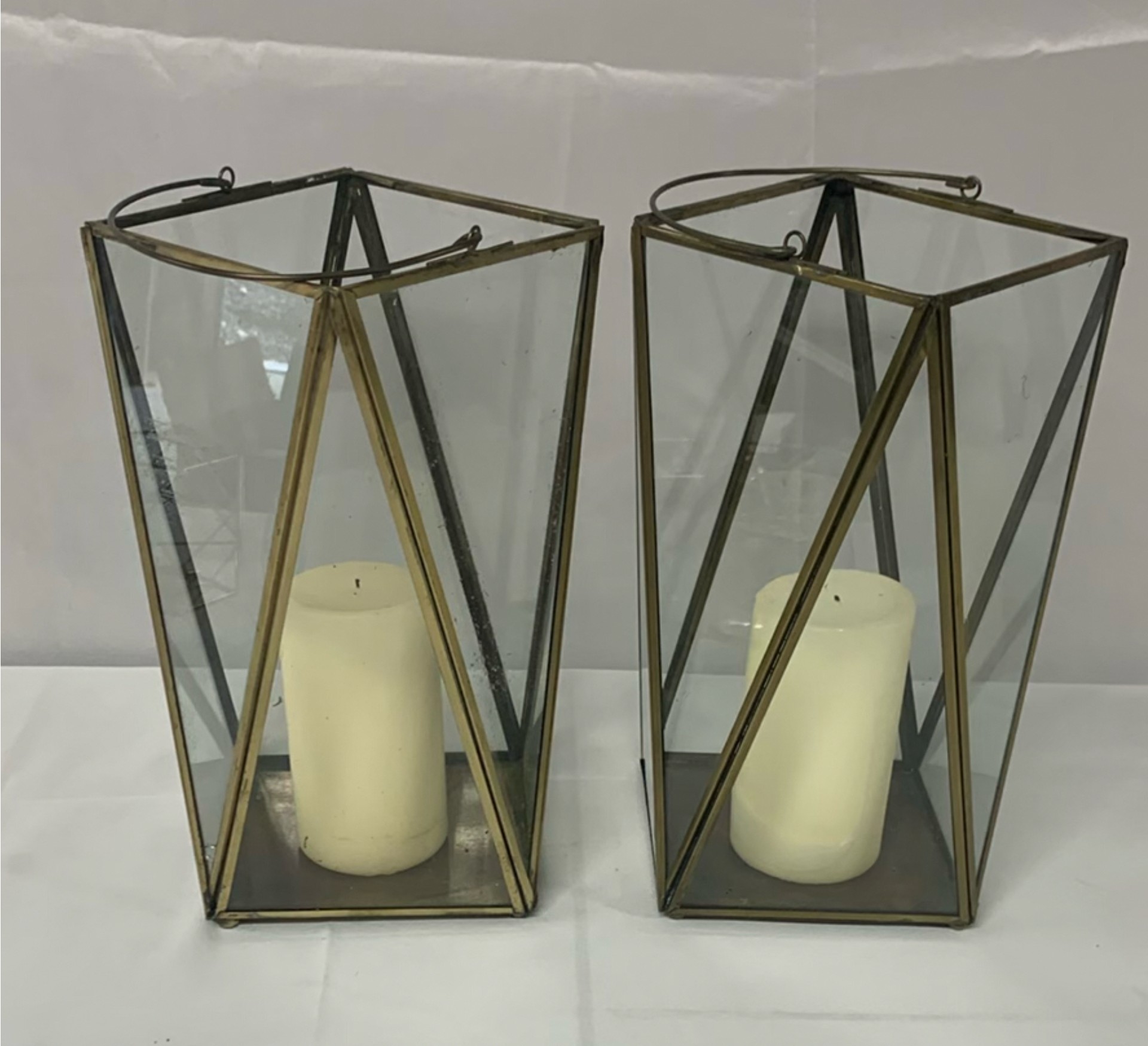 Copper And Brass Toned Candle Holders And Candles - image 6 of 8