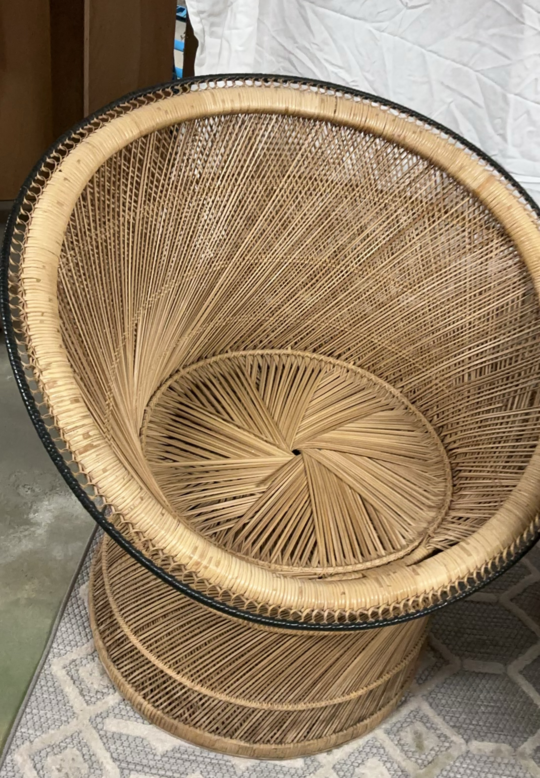 Vintage Boho Rattan Table And 2 Chairs - image 2 of 7