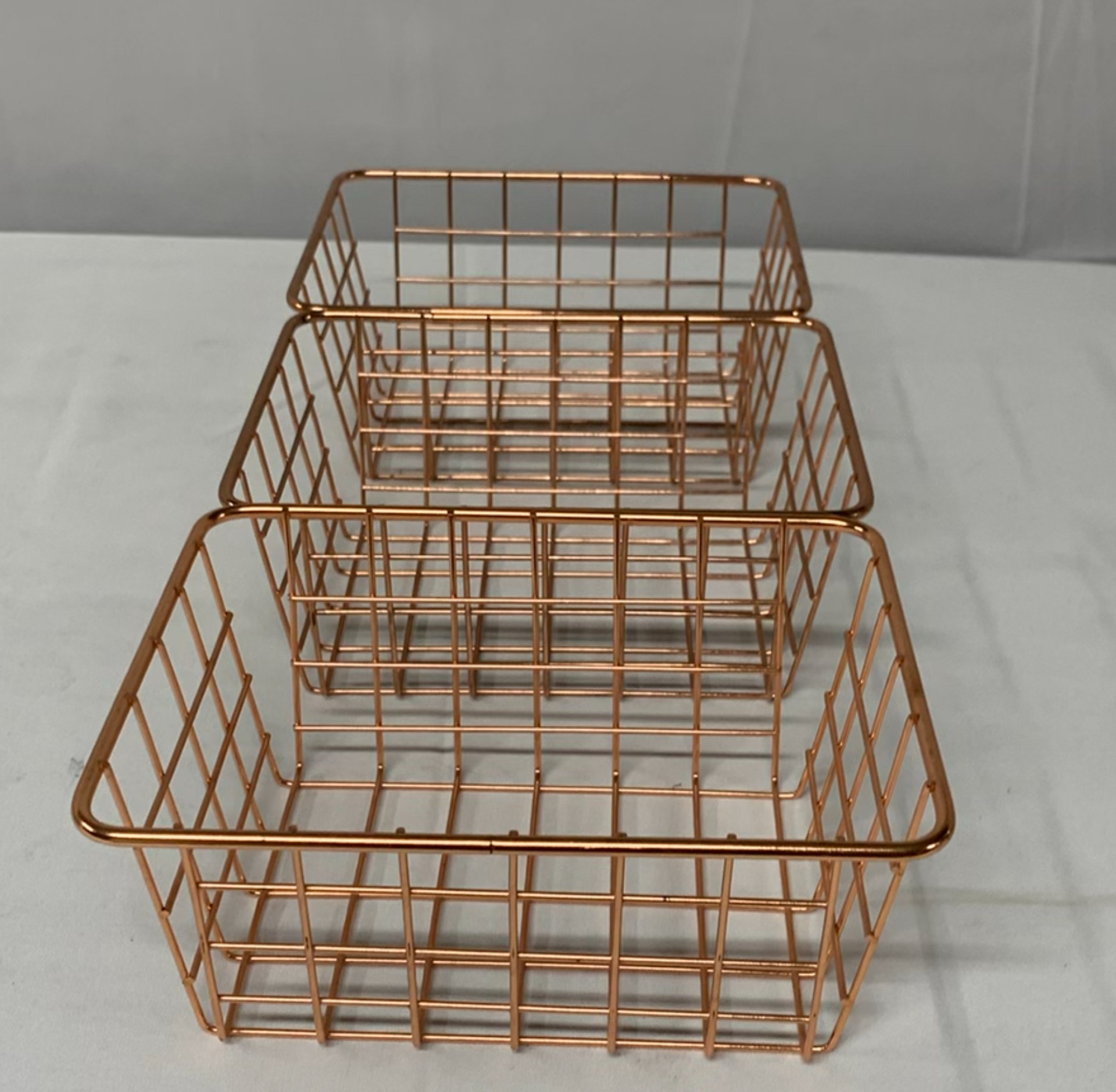 Copper Toned Baskets And Candle Holders - image 2 of 4