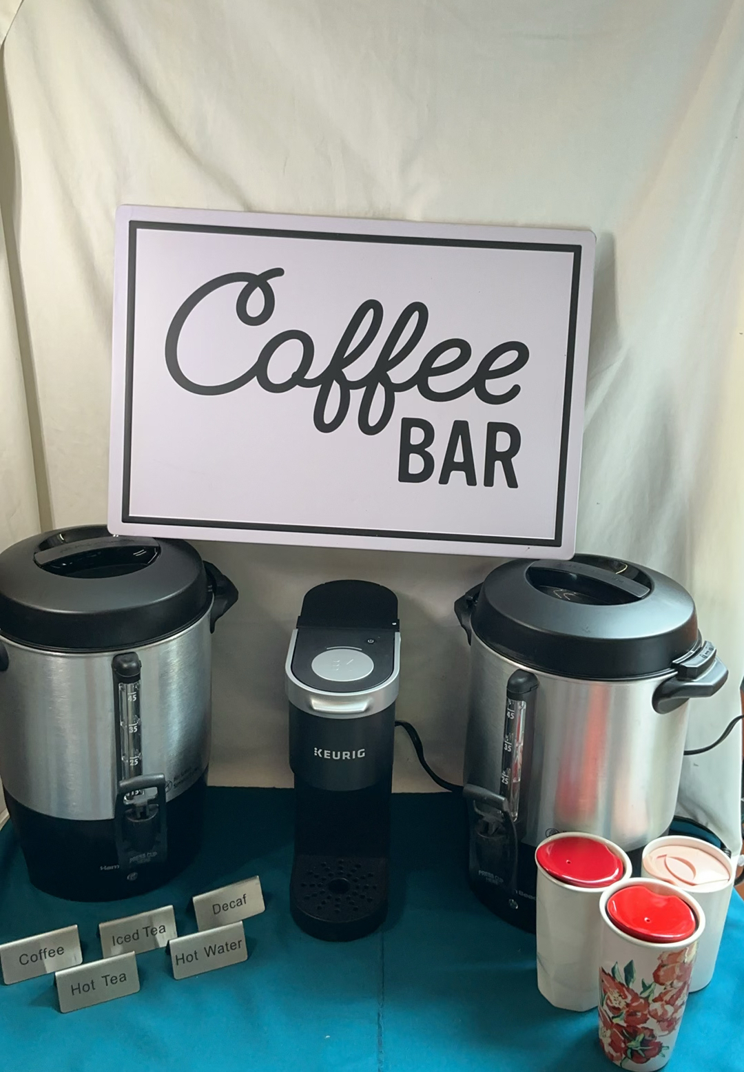 Coffee Bar Station with Urns, Keurig, and Pods - image 1 of 8