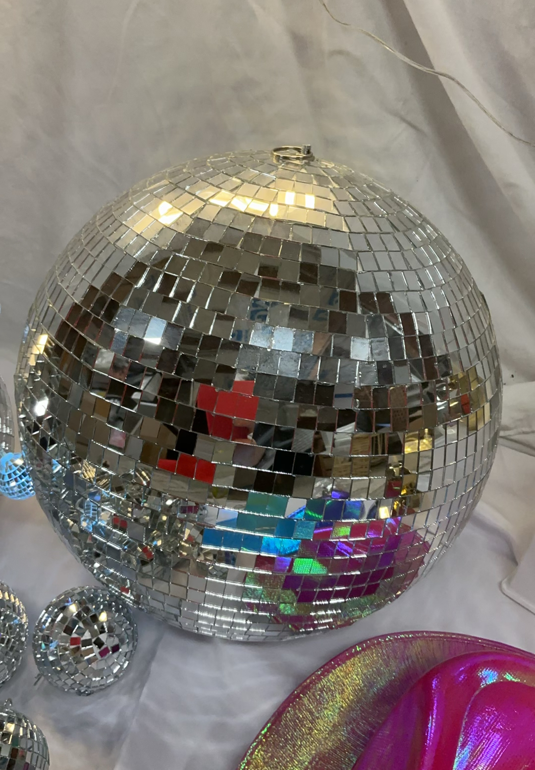 Disco Balls and Neon Party Sign with Iridescent Hats - image 8 of 9