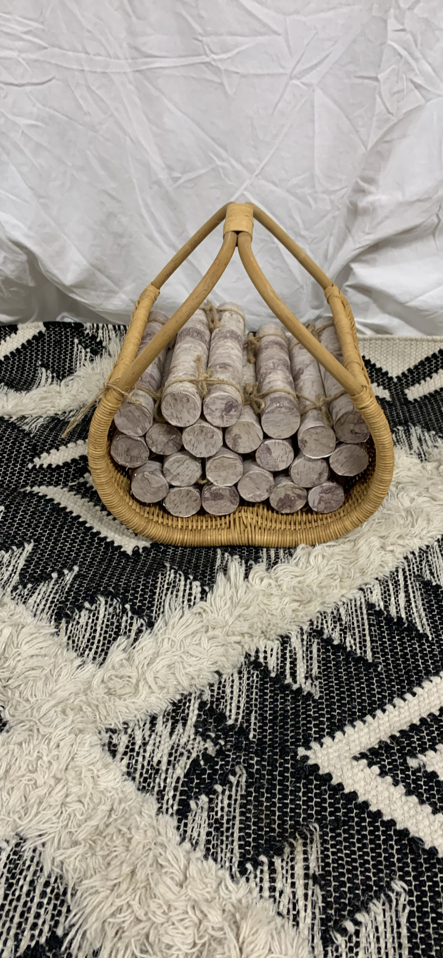 Kenyan Black & white Area Rug, Throw Blankets And Baskets - image 2 of 12