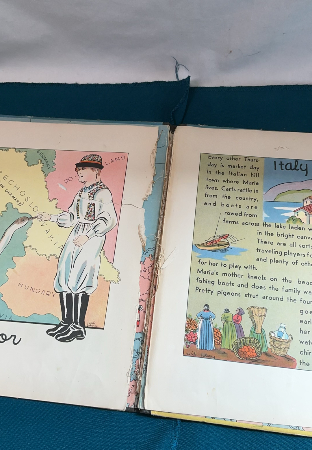 Assorted vintage decorative items and a children's map book - image 8 of 8