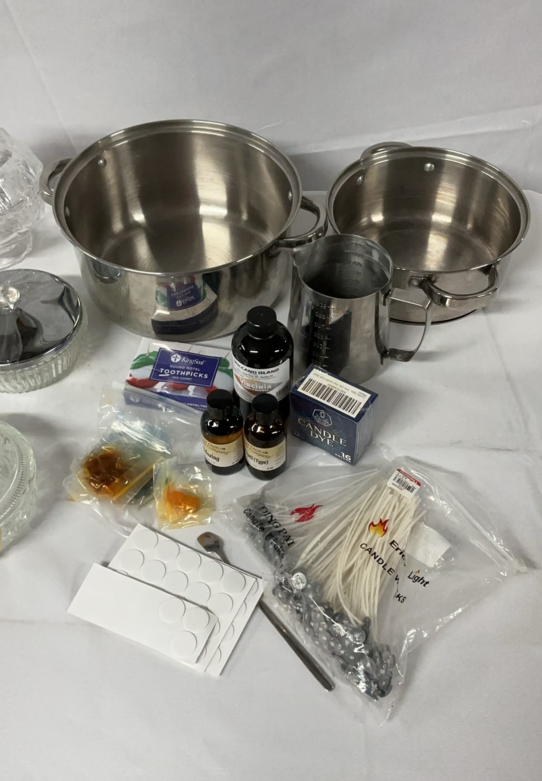 Candle Making Supplies, lots of vintage cut glass - image 5 of 6