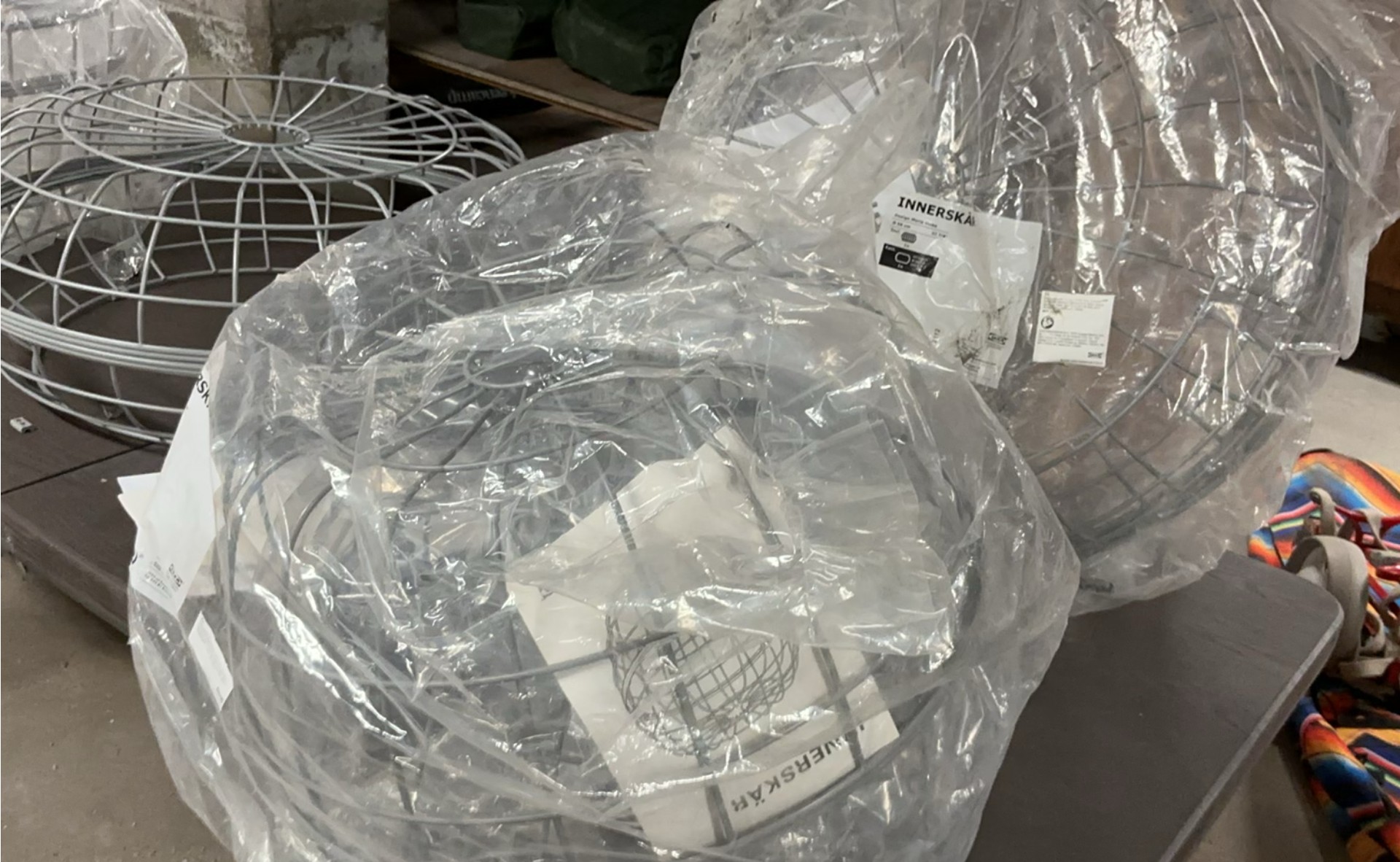 4 Metal IKEA Round Ottomans, NEW - image 4 of 12