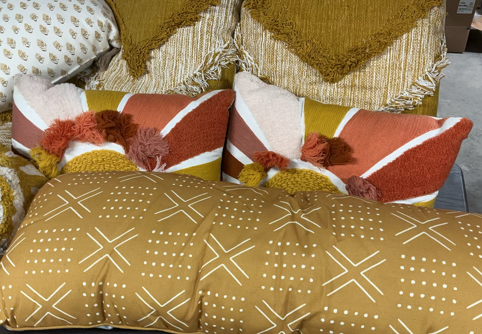 13 Throw Pillow In Shades Of Mustard Gold - image 3 of 8