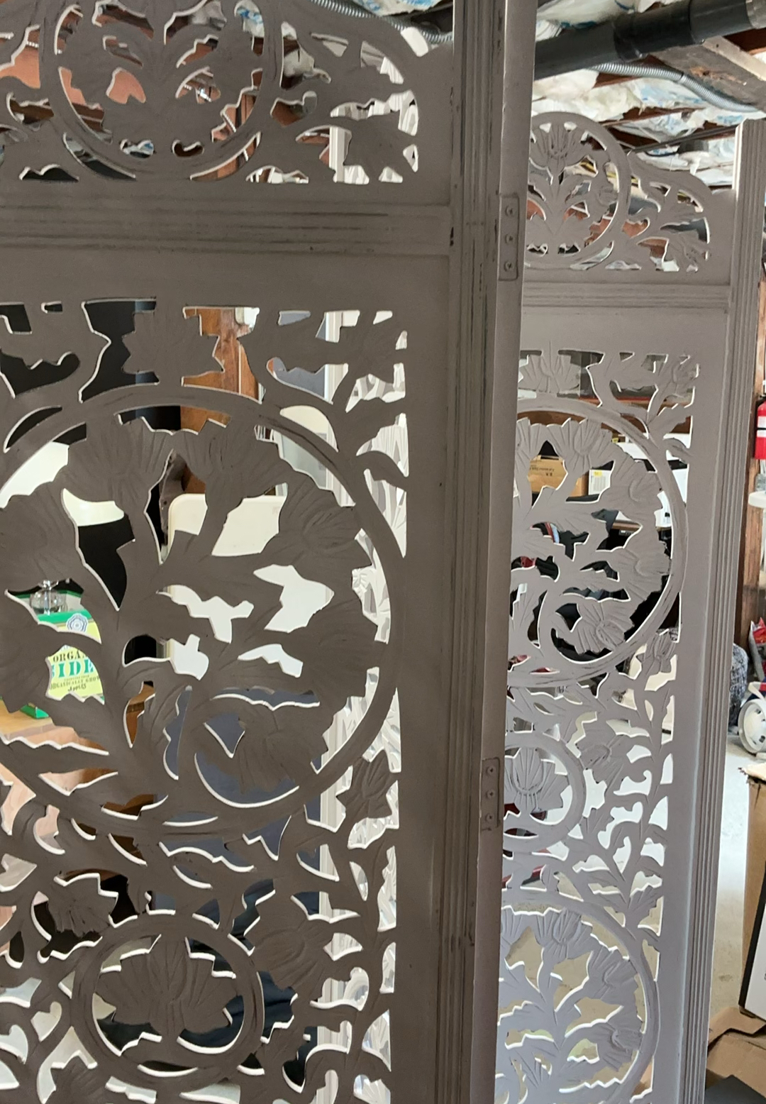 White Wood Intricate Cut Room Divider - image 5 of 5