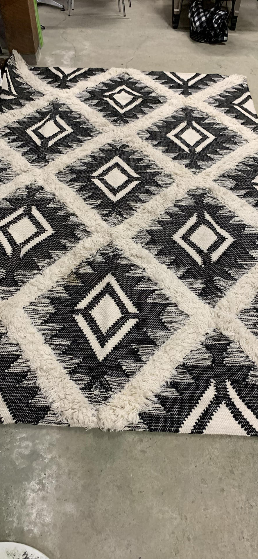 Kenyan Black & white Area Rug, Throw Blankets And Baskets - image 6 of 12
