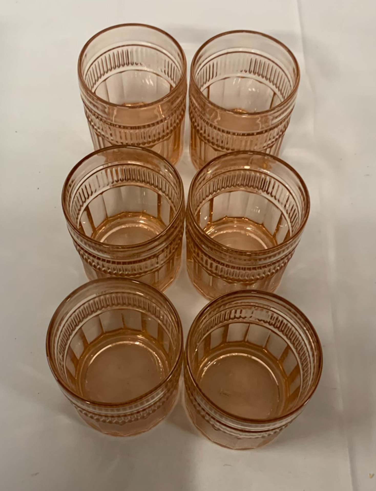Vintage Pink Tinted Glass Goblets and Tumblers Set - image 3 of 8
