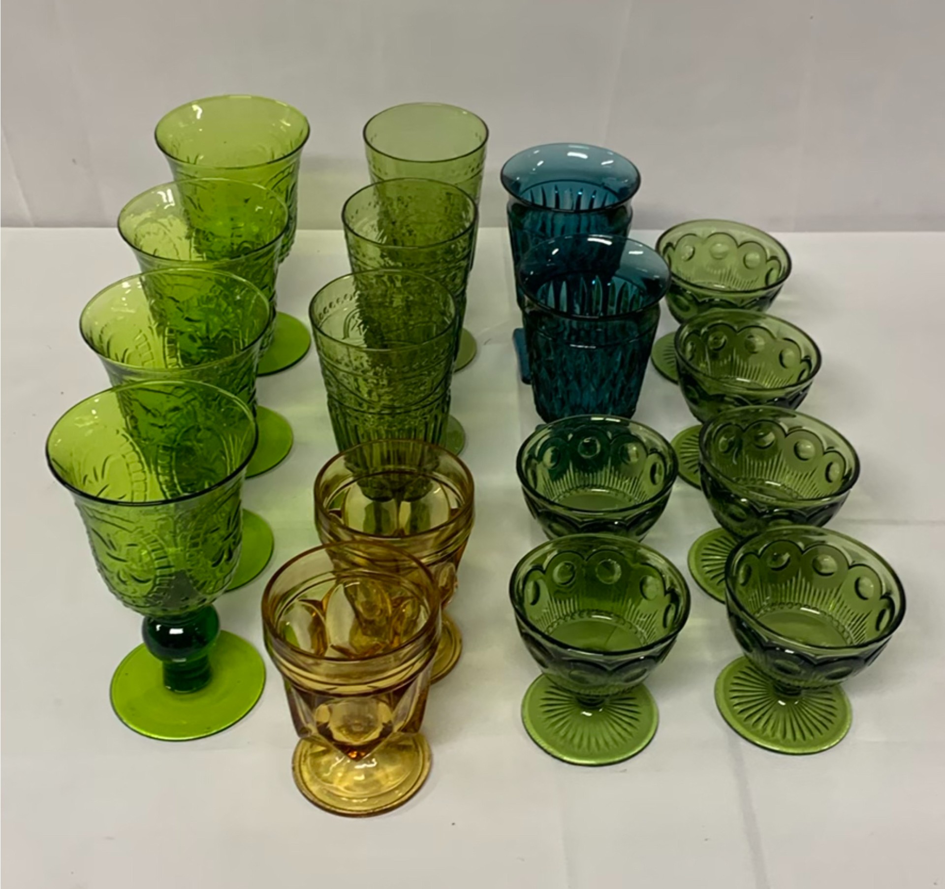Assorted Colored Glass Goblets and Dessert Cups - image 1 of 7