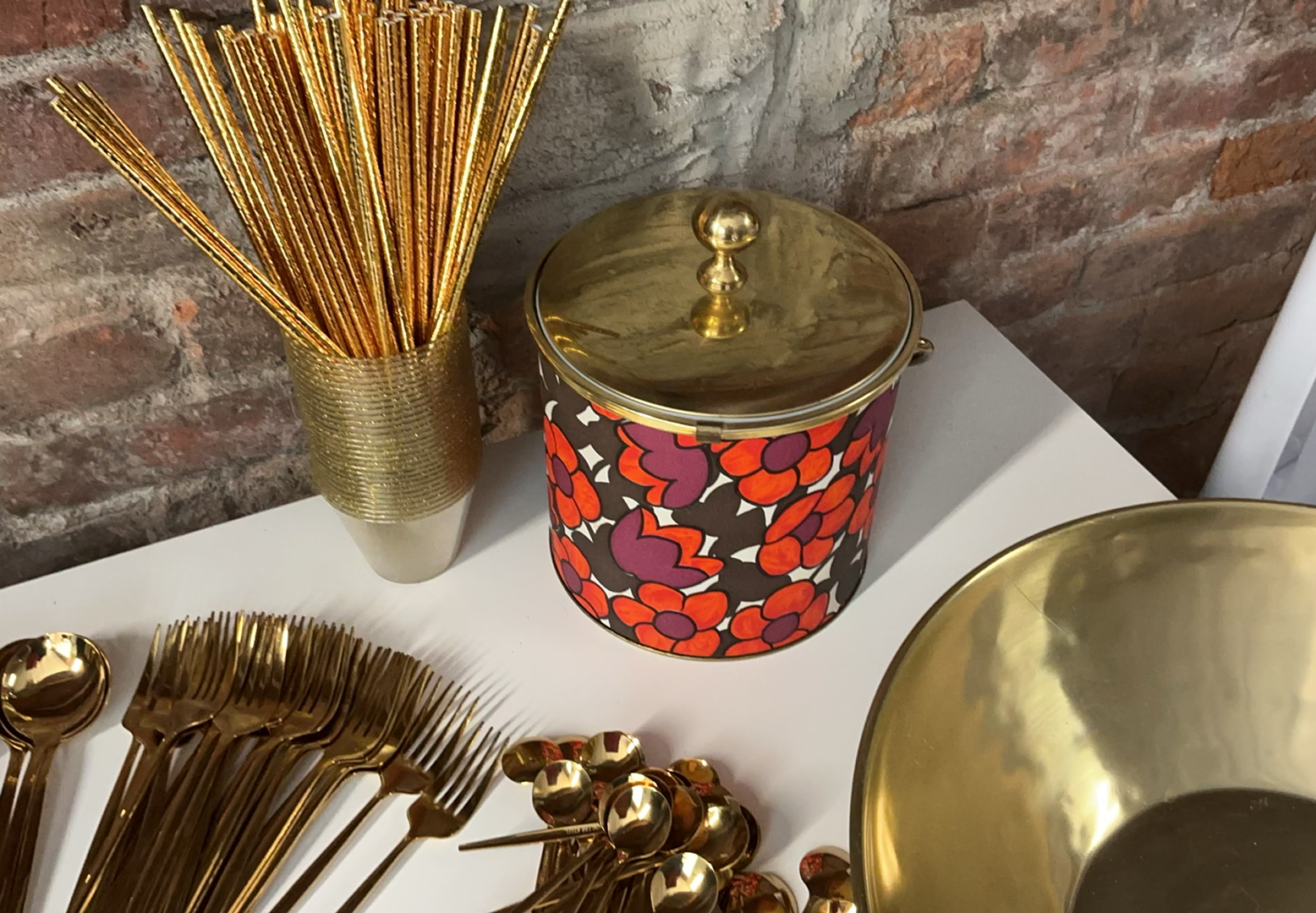 Lot Of Gold Flatware, And Serving Pieces - image 3 of 9