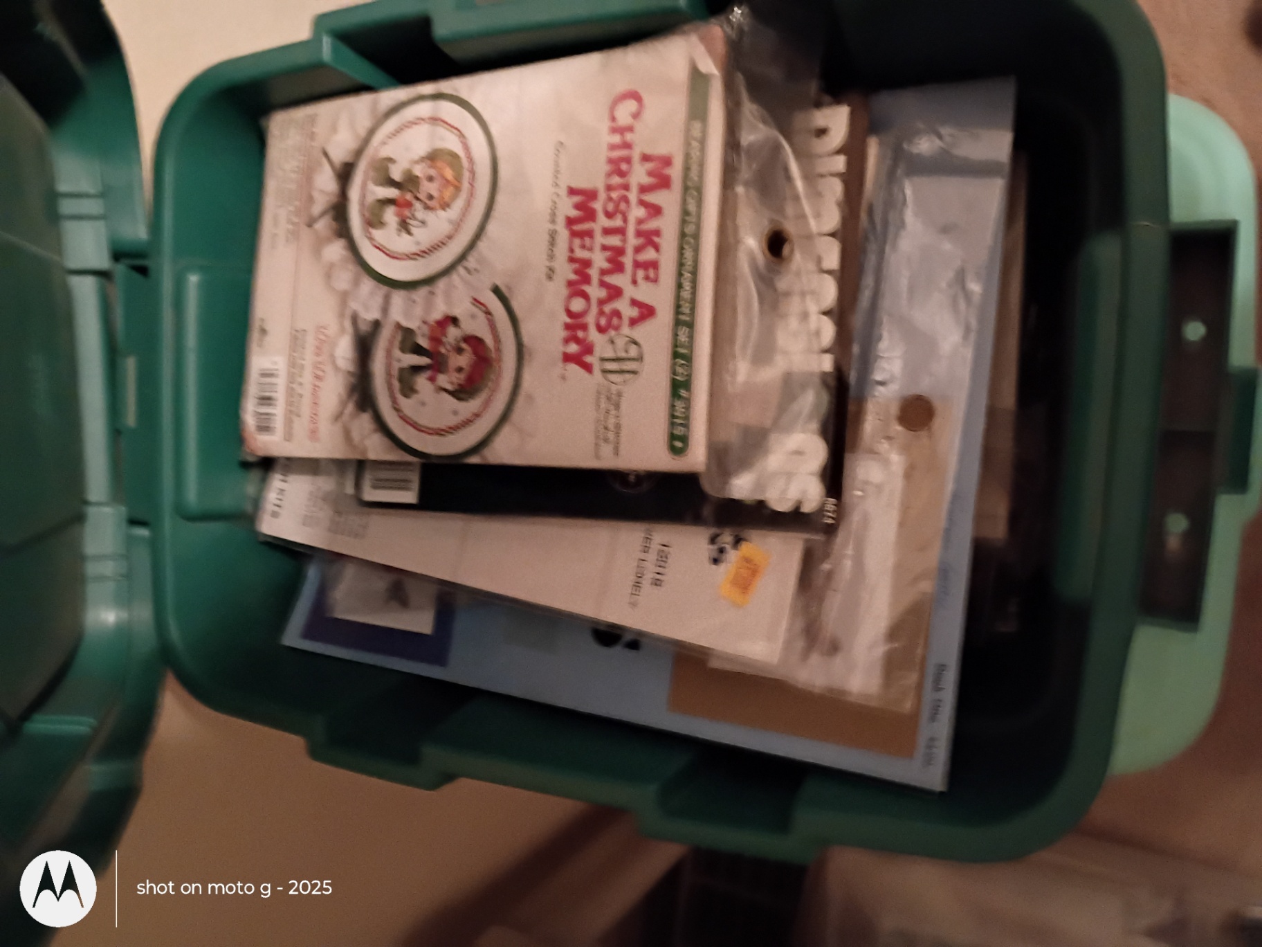Plastic Storage Bins with Assorted Craft Supplies and Small Household Items - image 3 of 7