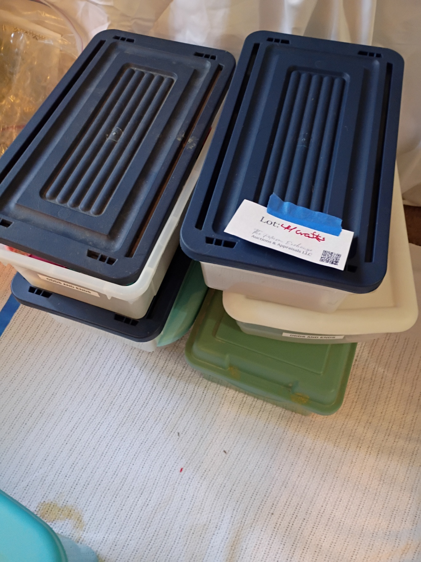 Plastic Storage Bins with Cross Stitch and Craft Supplies - image 1 of 7