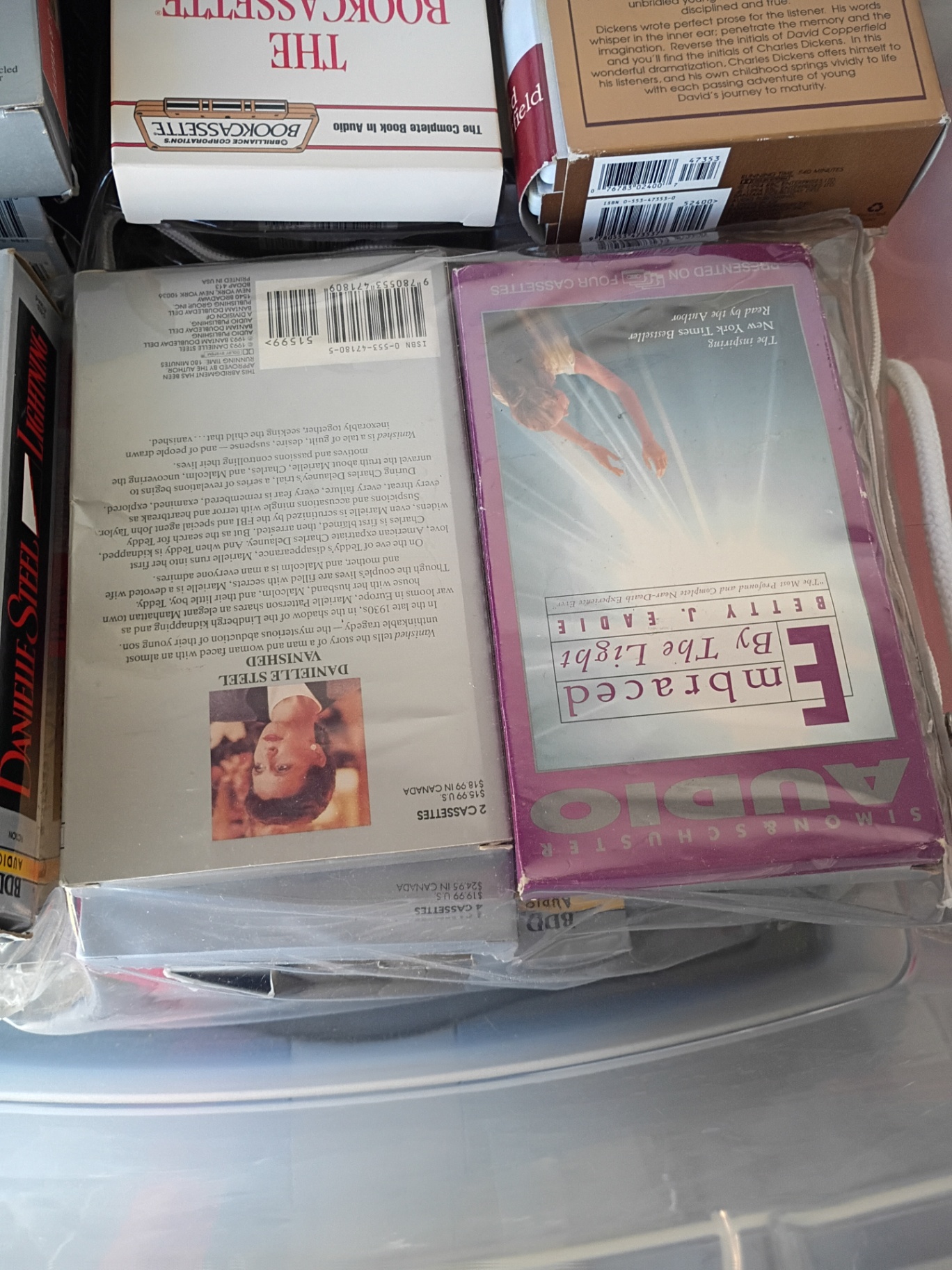 Collection of Audiobook Cassette Tapes in Storage Bins - image 6 of 8