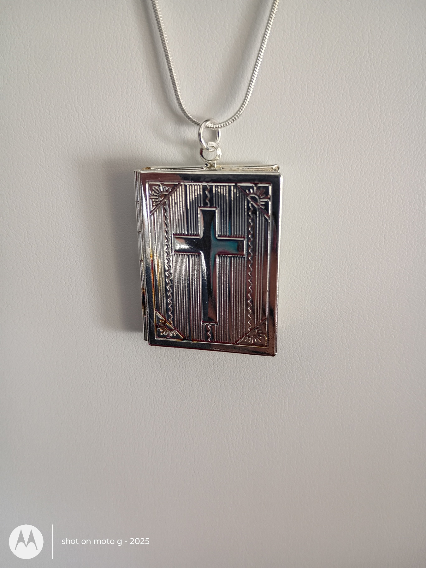 Silver 925 Cross Locket Necklace - image 2 of 3