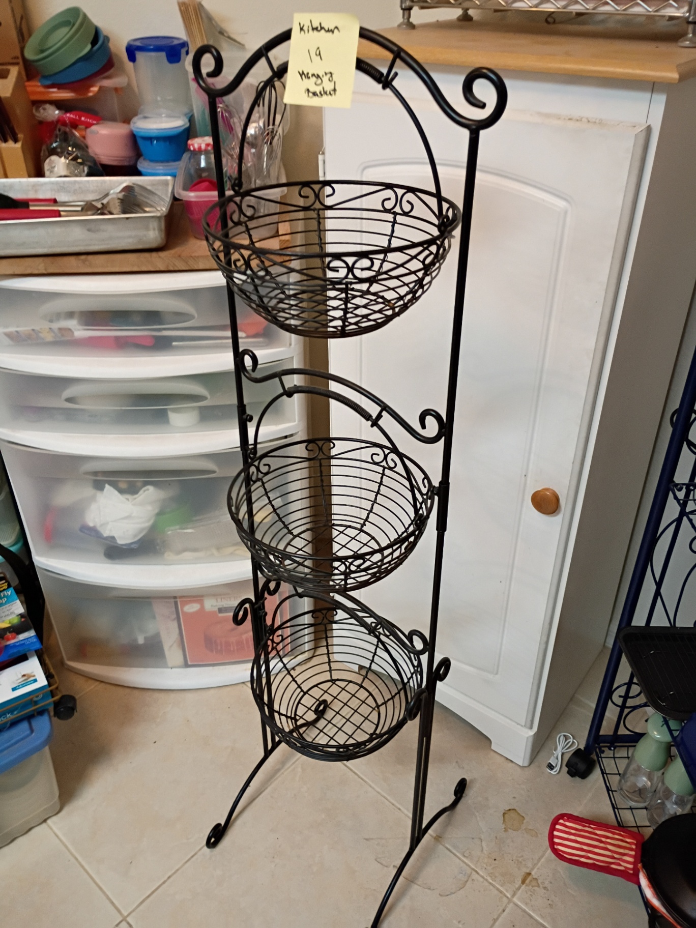Three-Tier Metal Hanging Basket Stand - image 2 of 3