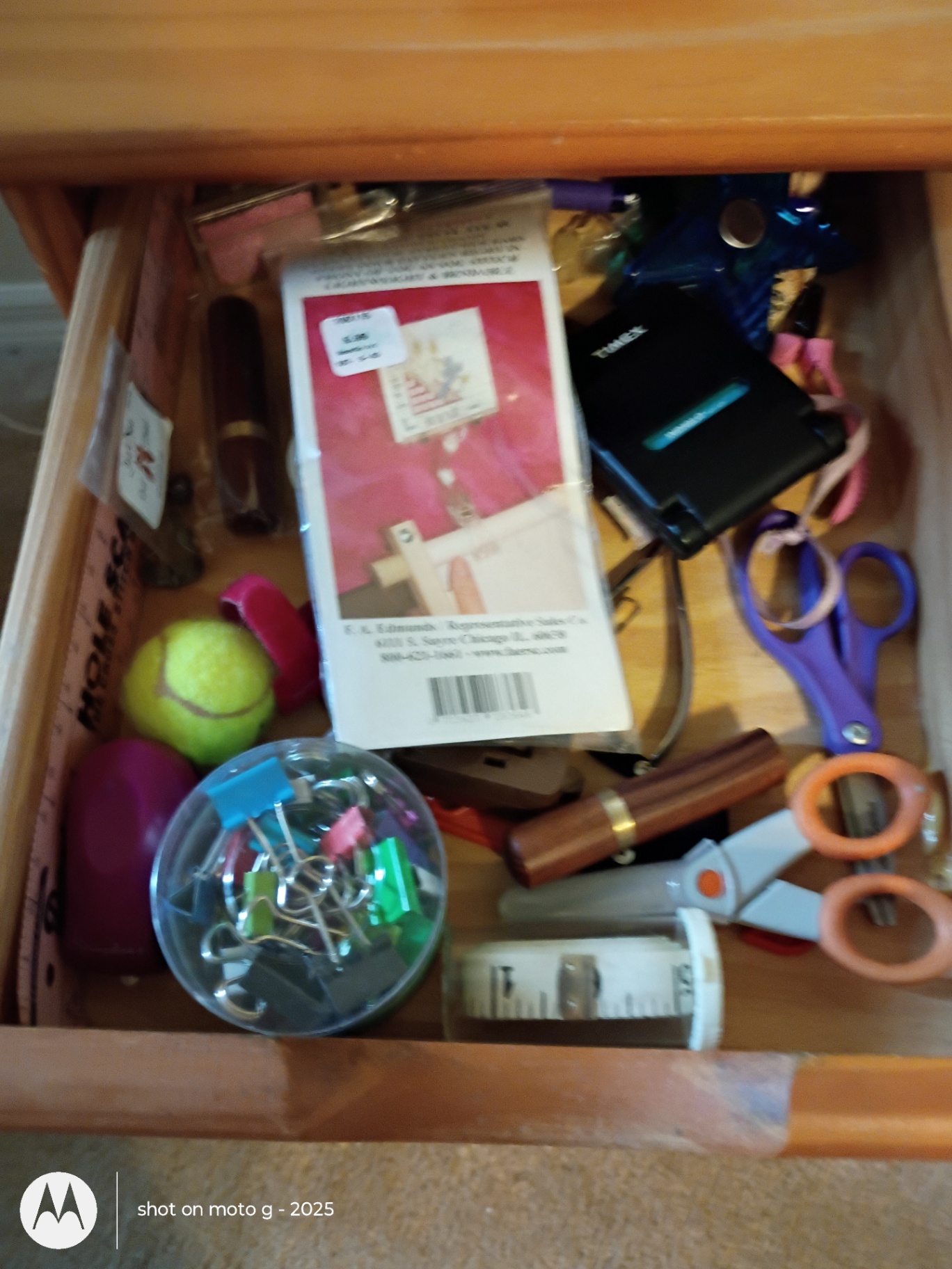 Wooden Rolling Drawer Organizer with Assorted Office and Craft Supplies - image 2 of 8