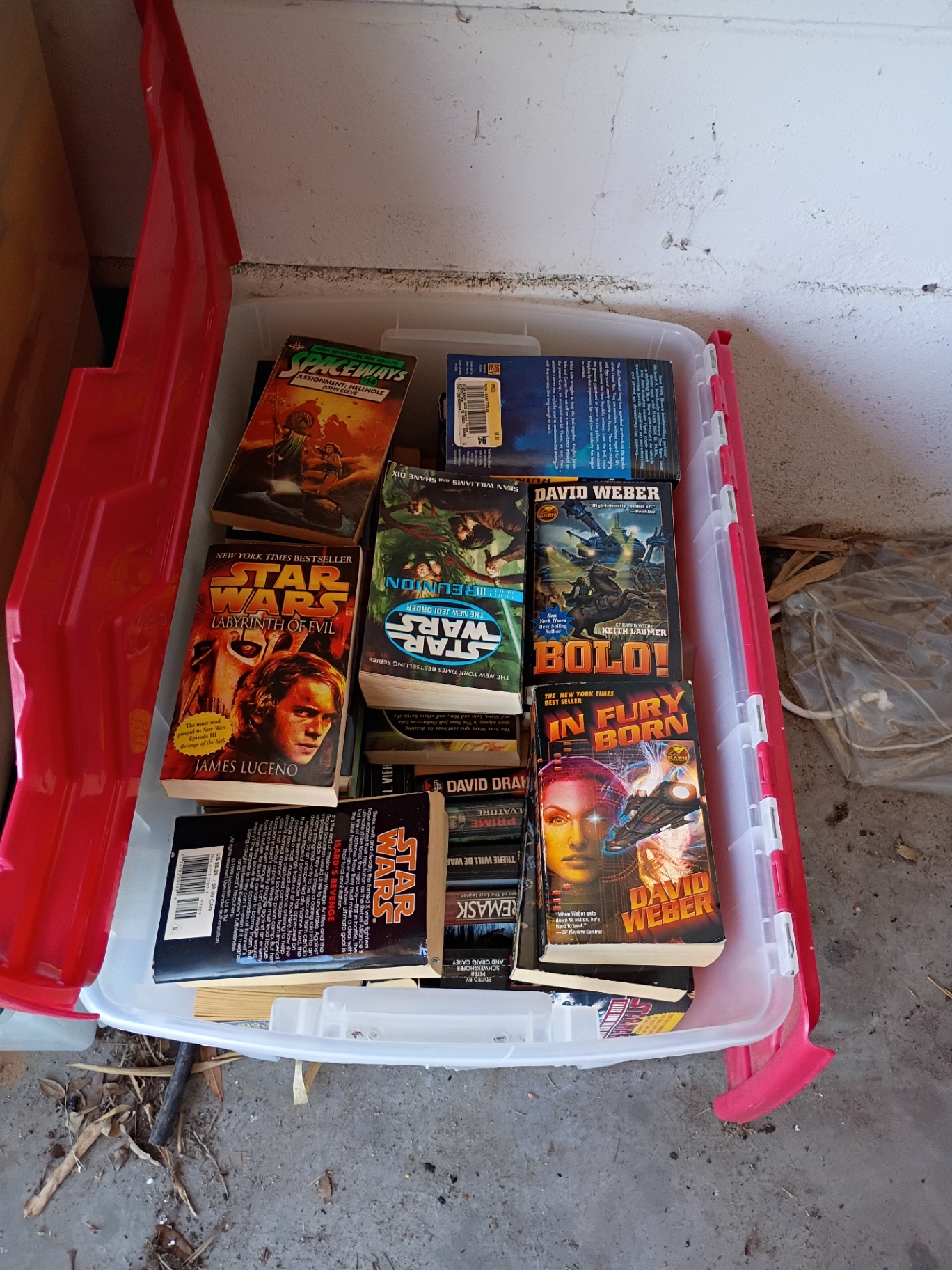 Storage Bin of Science Fiction and Star Wars Books - image 1 of 5