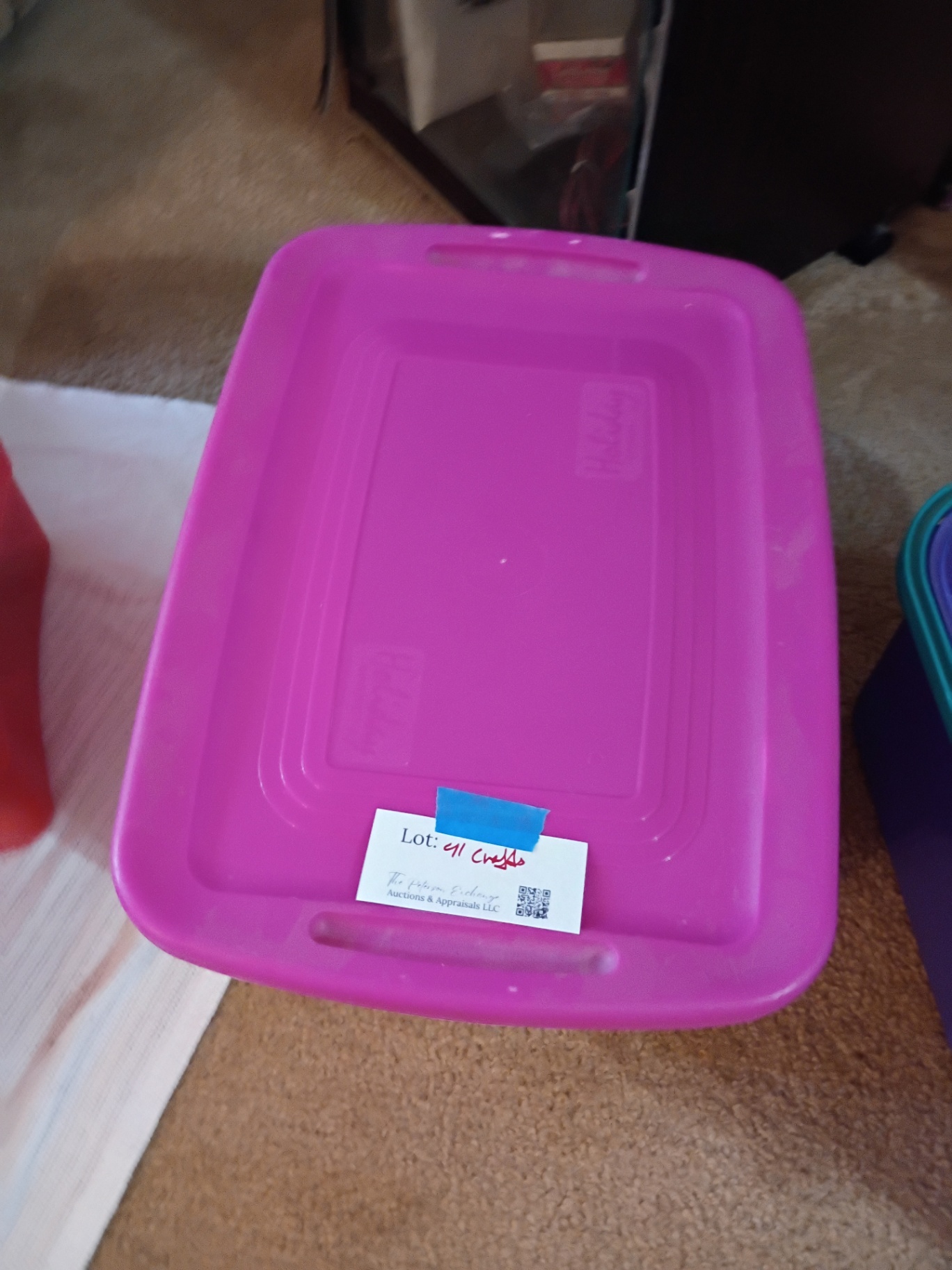Plastic Storage Bin with Cross Stitch and Craft Patterns - image 2 of 9