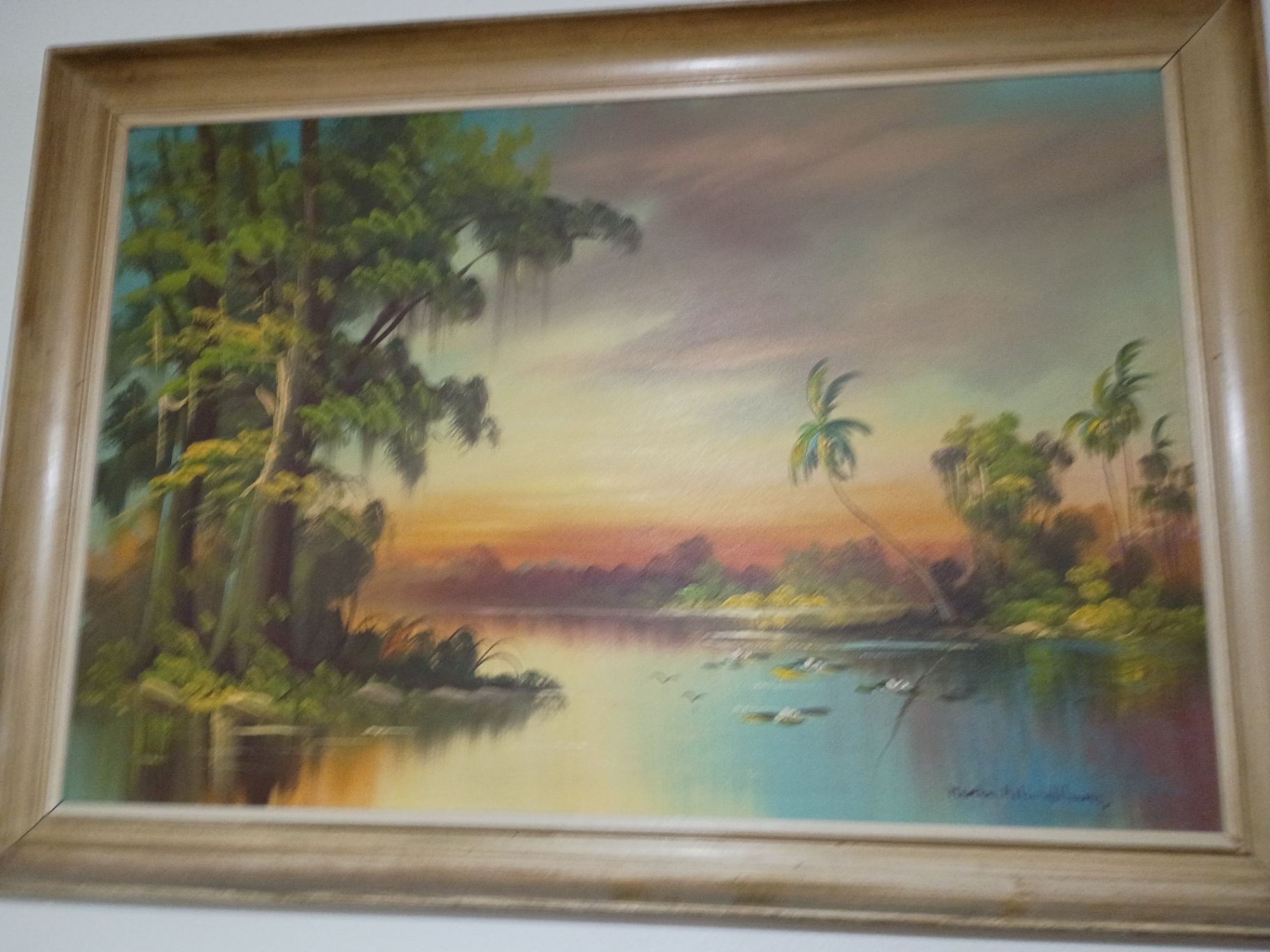 Framed Tropical Landscape Painting - image 5 of 6