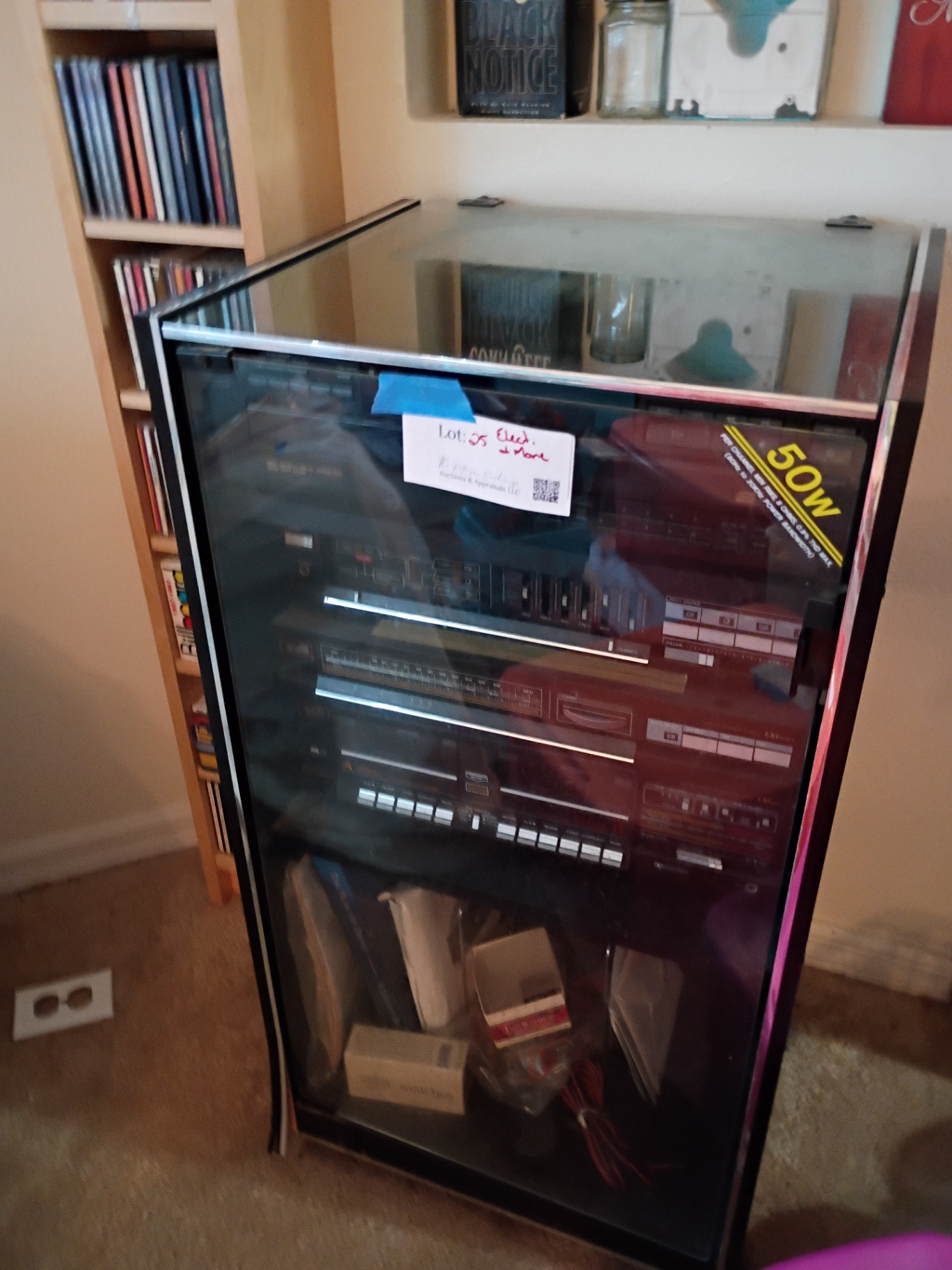 Stereo Component System in Glass Cabinet - image 1 of 7