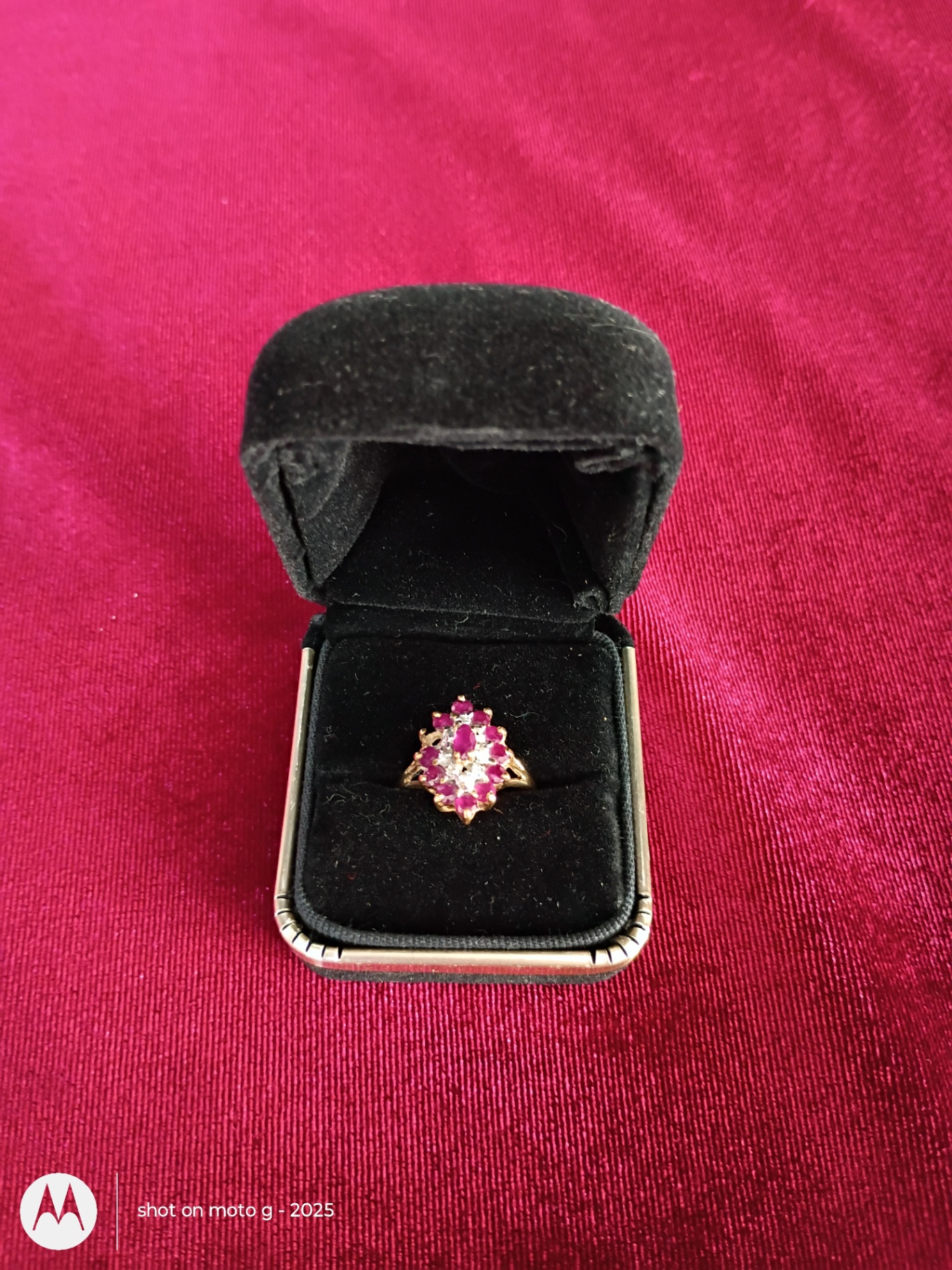 Gold-Tone Ring with Red and Clear Stones - image 2 of 4