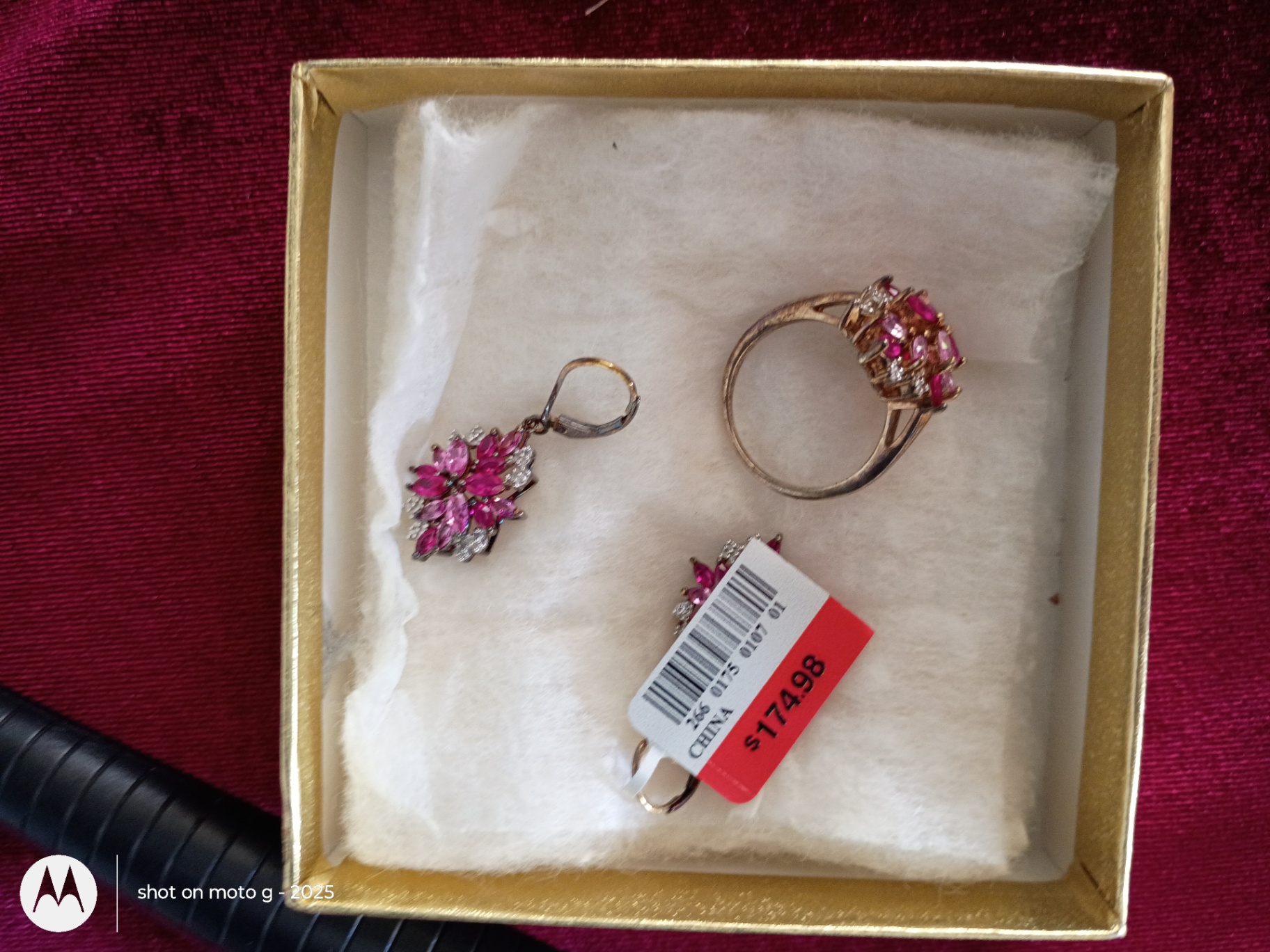14K Gold Ring and Drop Earrings Jewelry Set - image 2 of 9