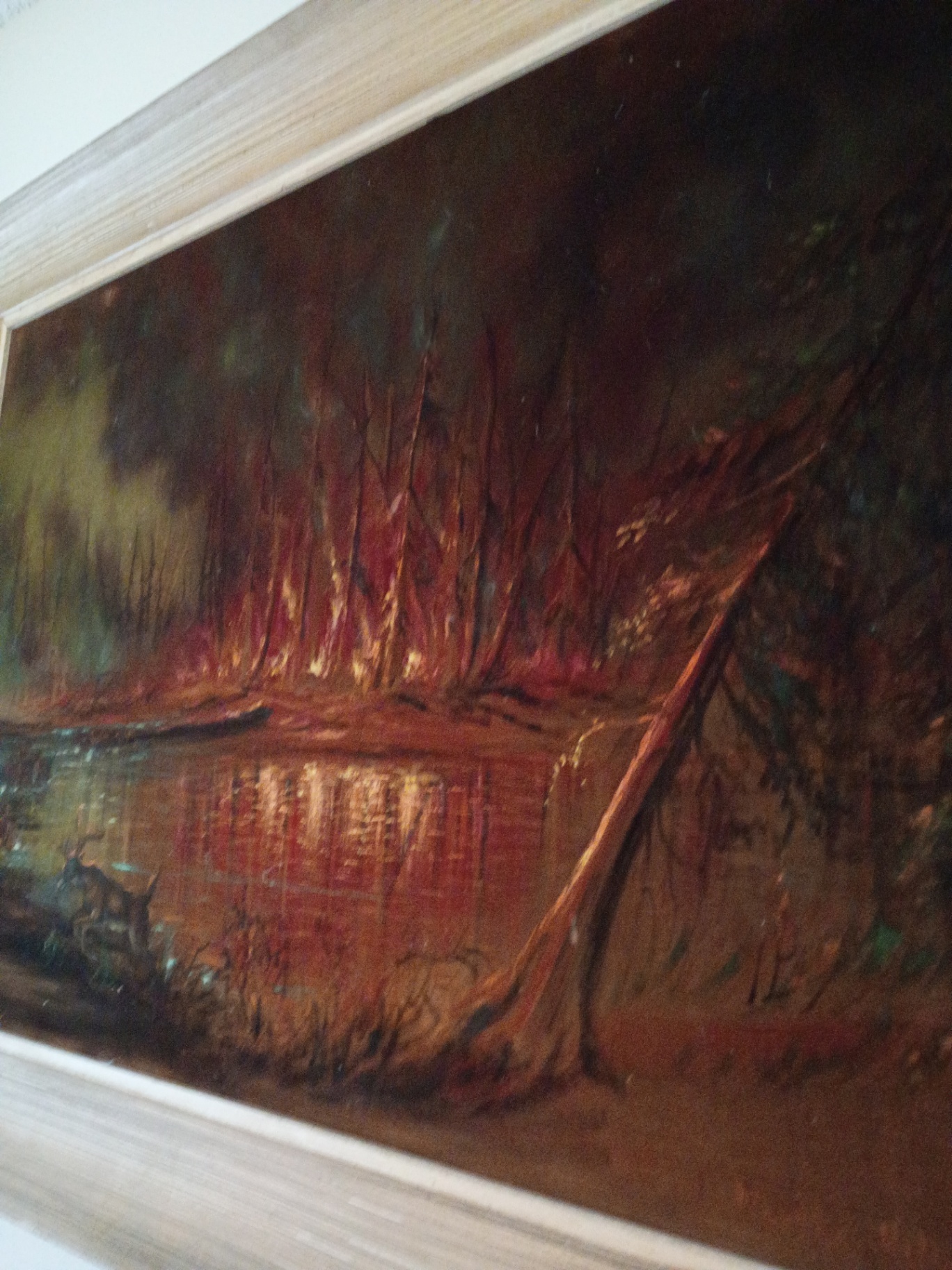 Framed Landscape Painting - image 3 of 3