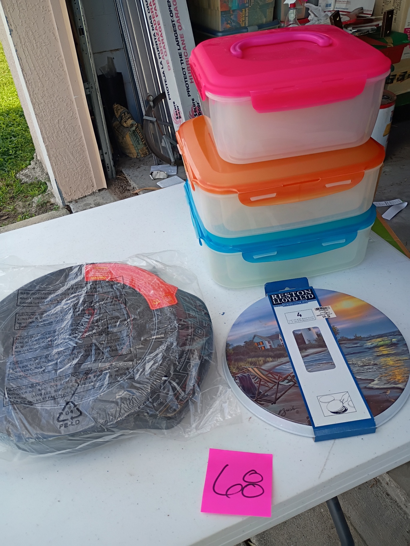 Plastic Storage Containers, Frying Pan, and Decorative Tray - image 1 of 1
