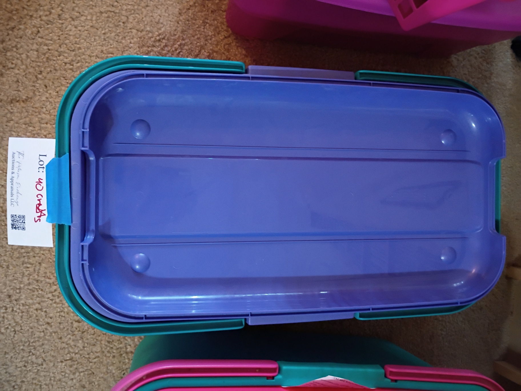 Plastic Storage Tote With Sewing and Craft Supplies - image 2 of 5