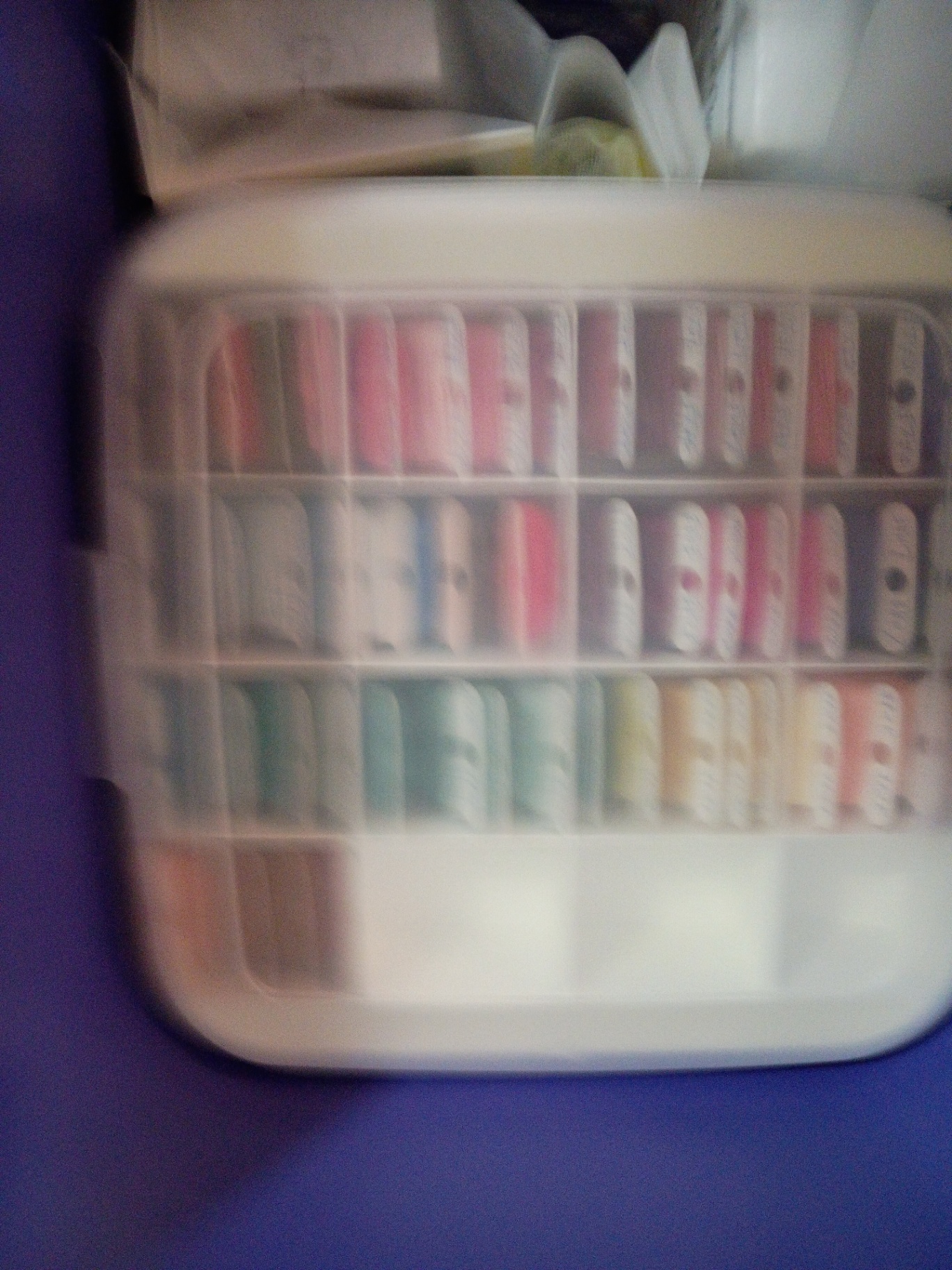 Plastic Storage Tote With Sewing and Craft Supplies - image 4 of 5