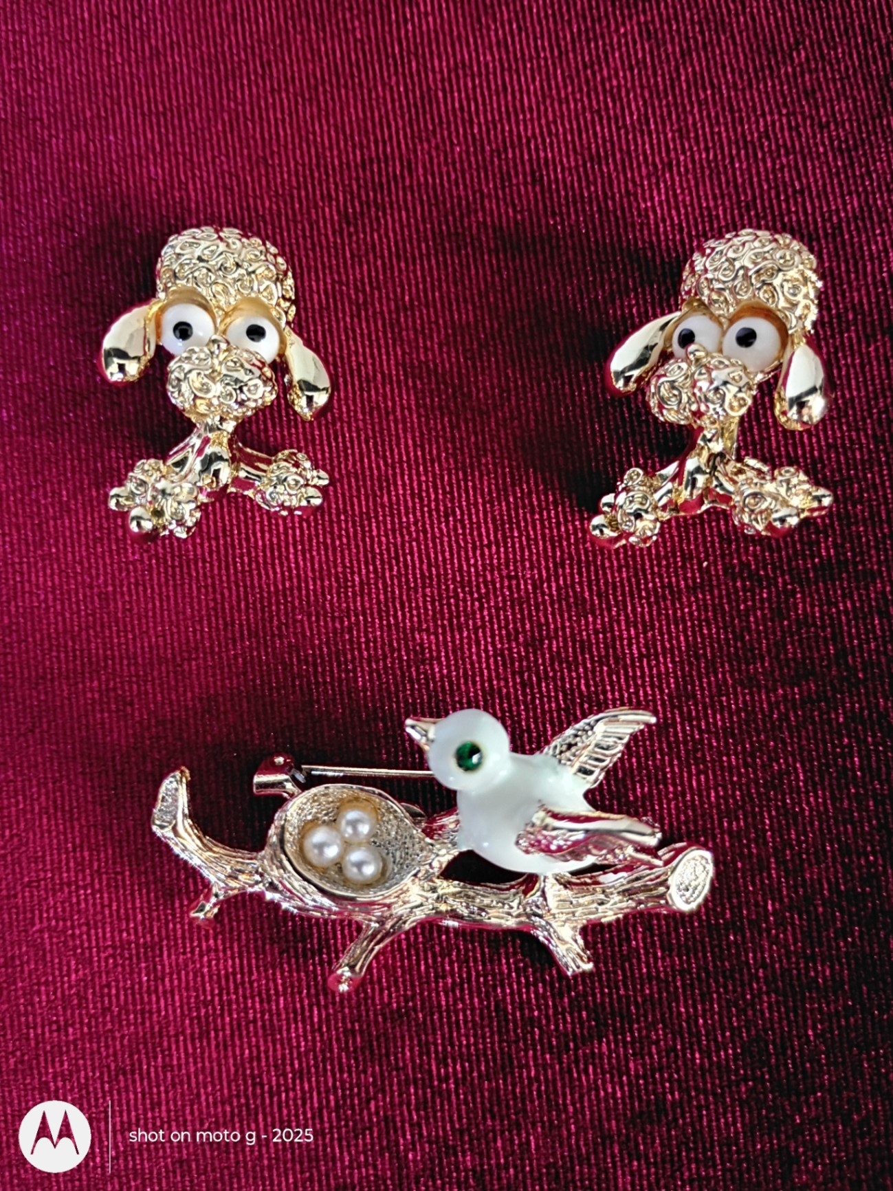 Gold-Tone Animal-Themed Jewelry Pins and Earrings - image 1 of 4