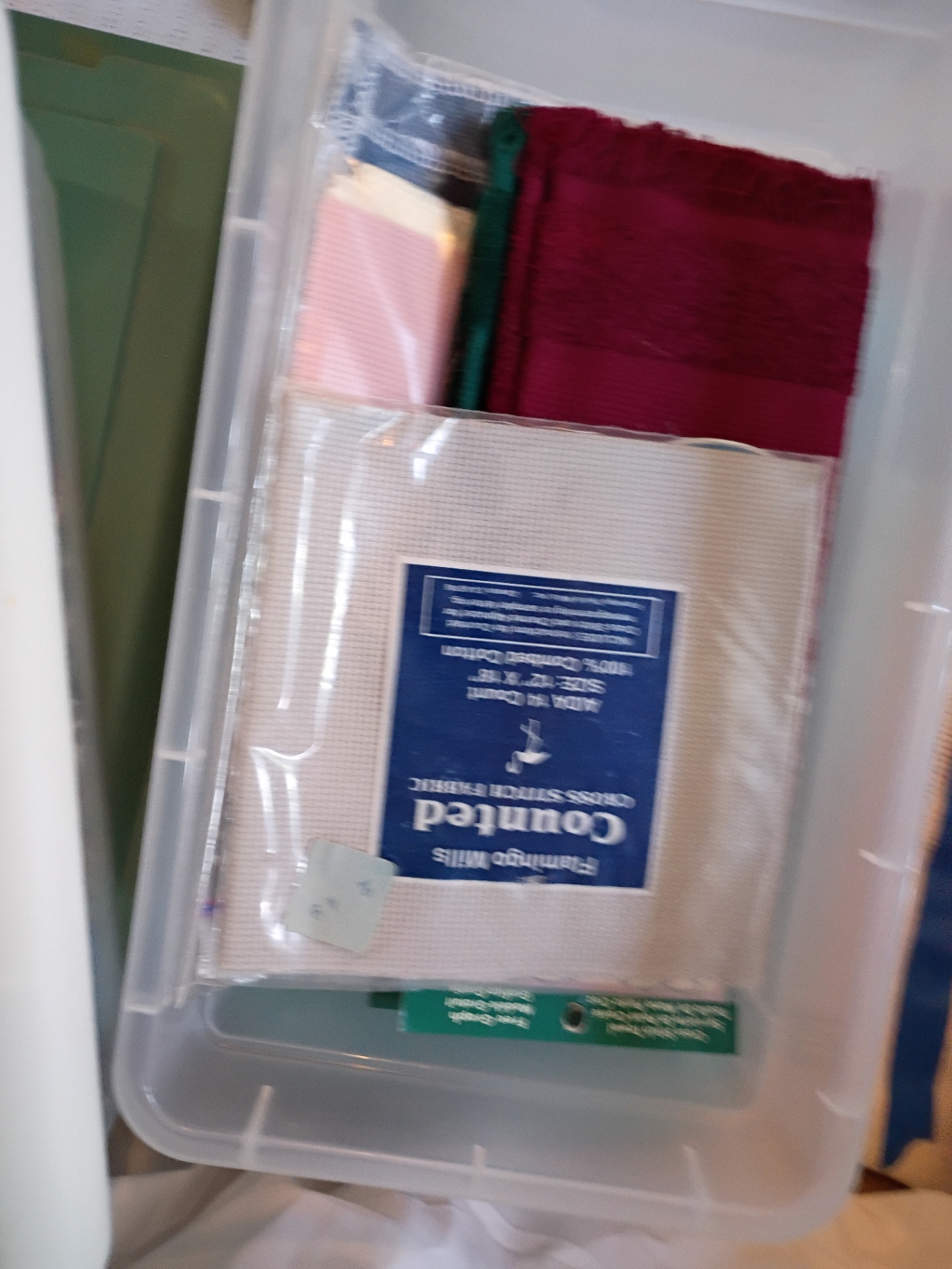 Plastic Storage Bins with Cross Stitch and Craft Supplies - image 5 of 7