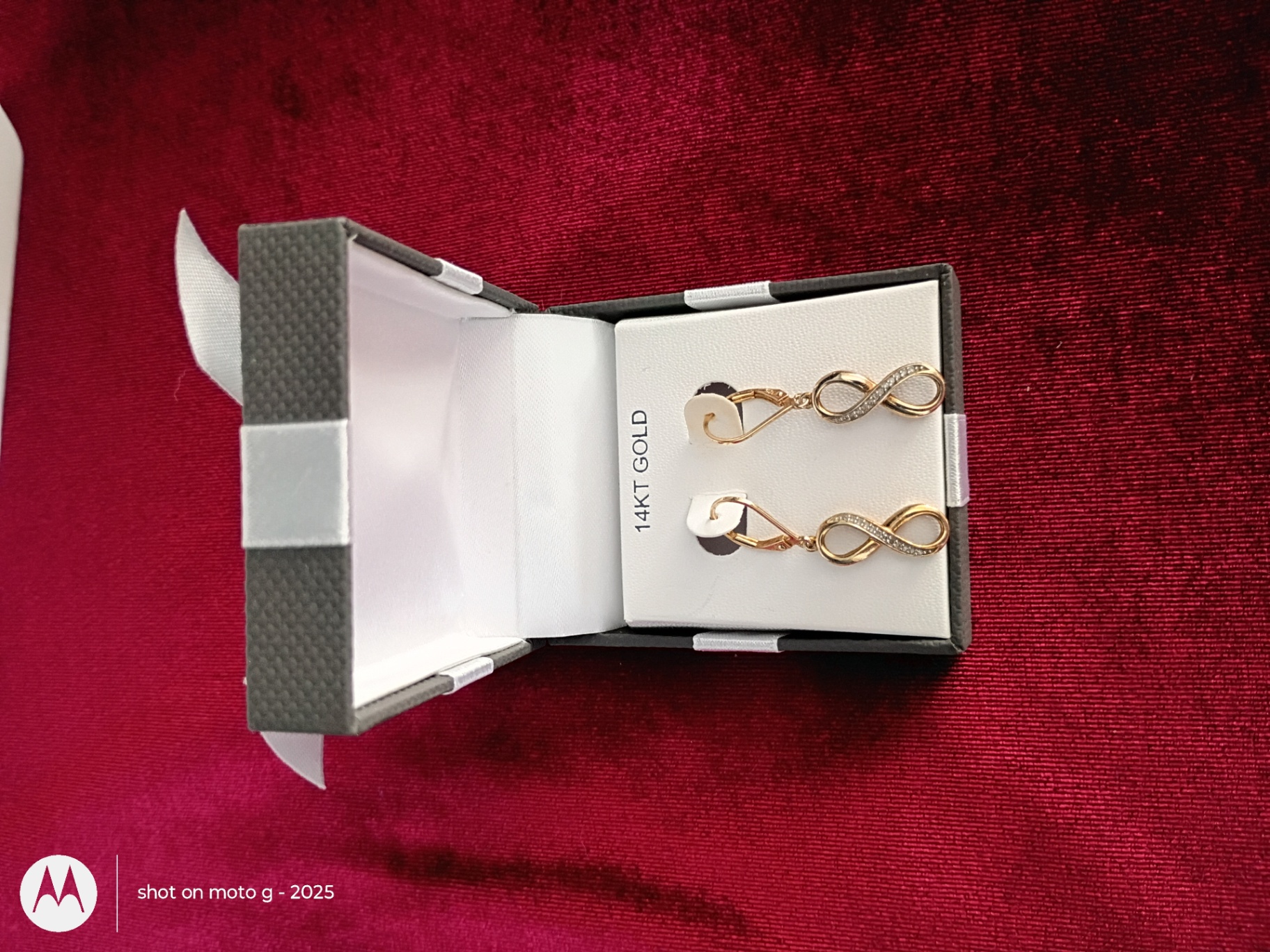 14K Gold Infinity Drop Earrings - image 6 of 6