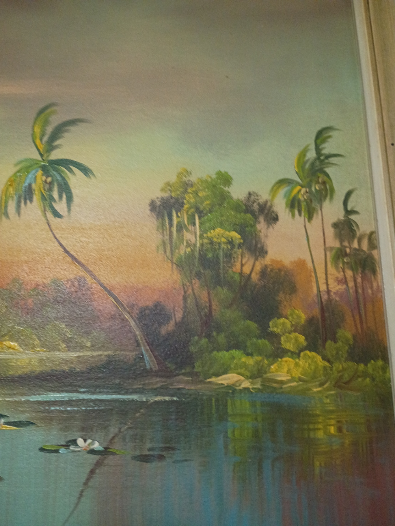 Framed Tropical Landscape Painting - image 3 of 6