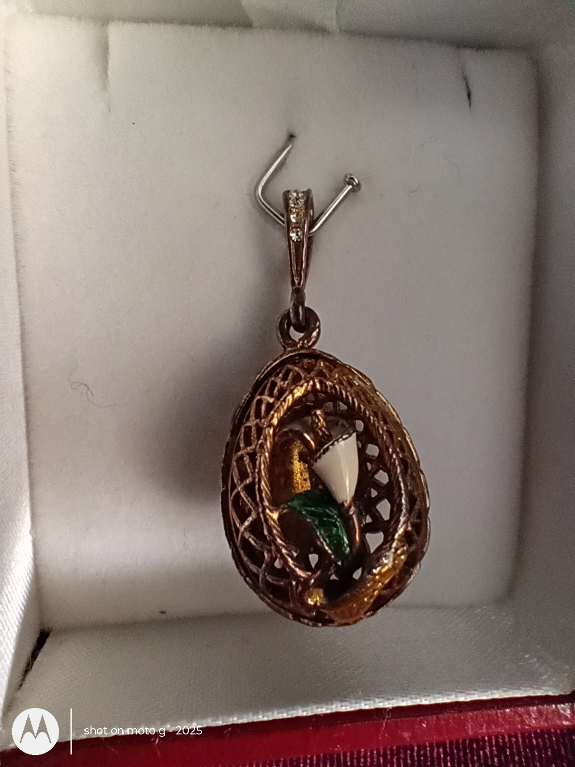 Imperial Fabergé Style Egg Pendant in Display Box - image 3 of 8