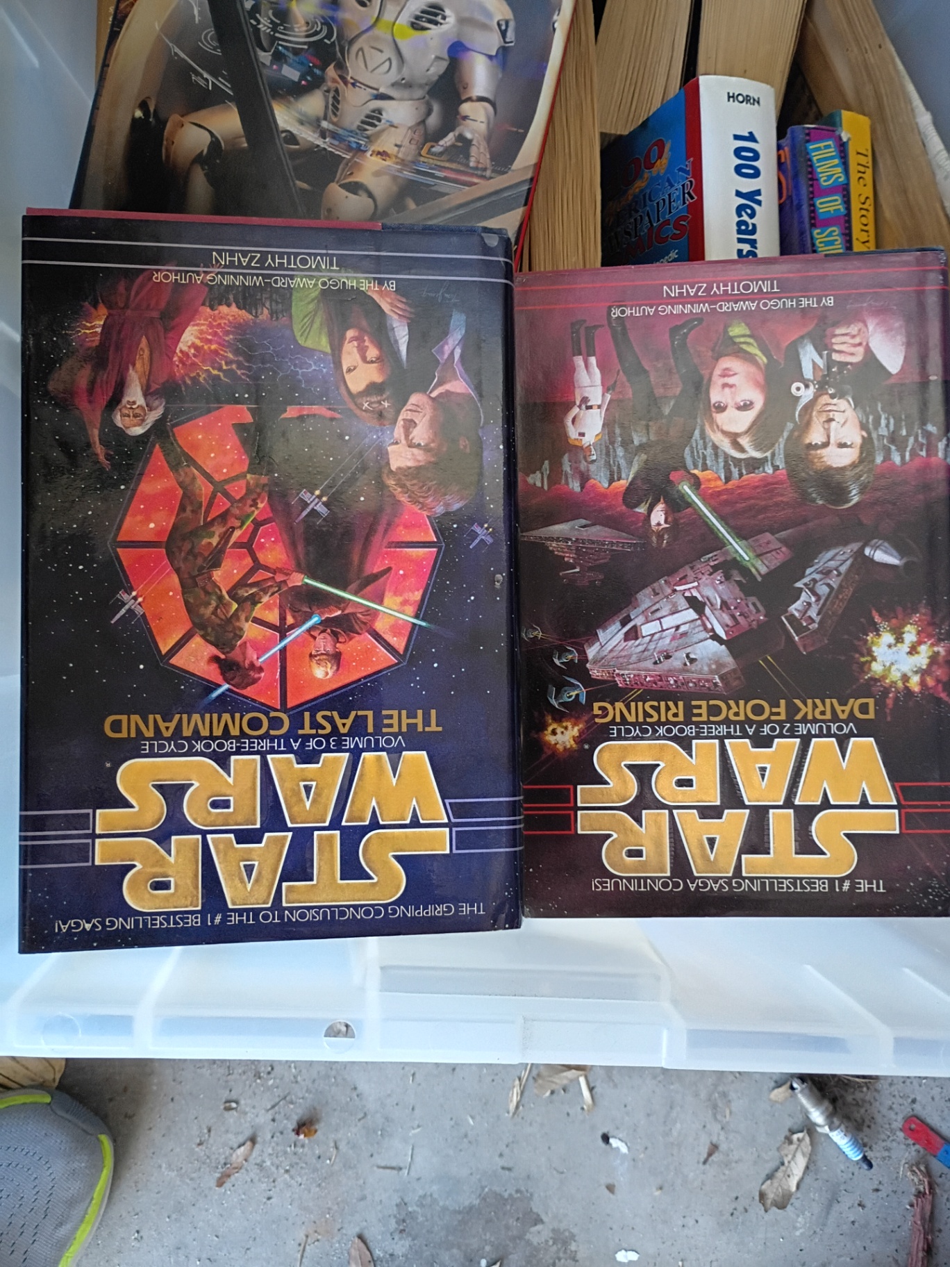 Plastic Storage Bin with Assorted Science Fiction and Reference Books - image 1 of 7