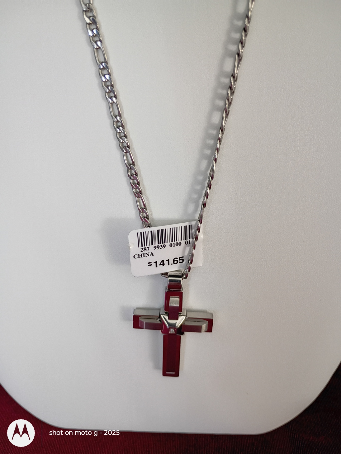 Stainless Steel Cross Pendant Necklace - image 2 of 6