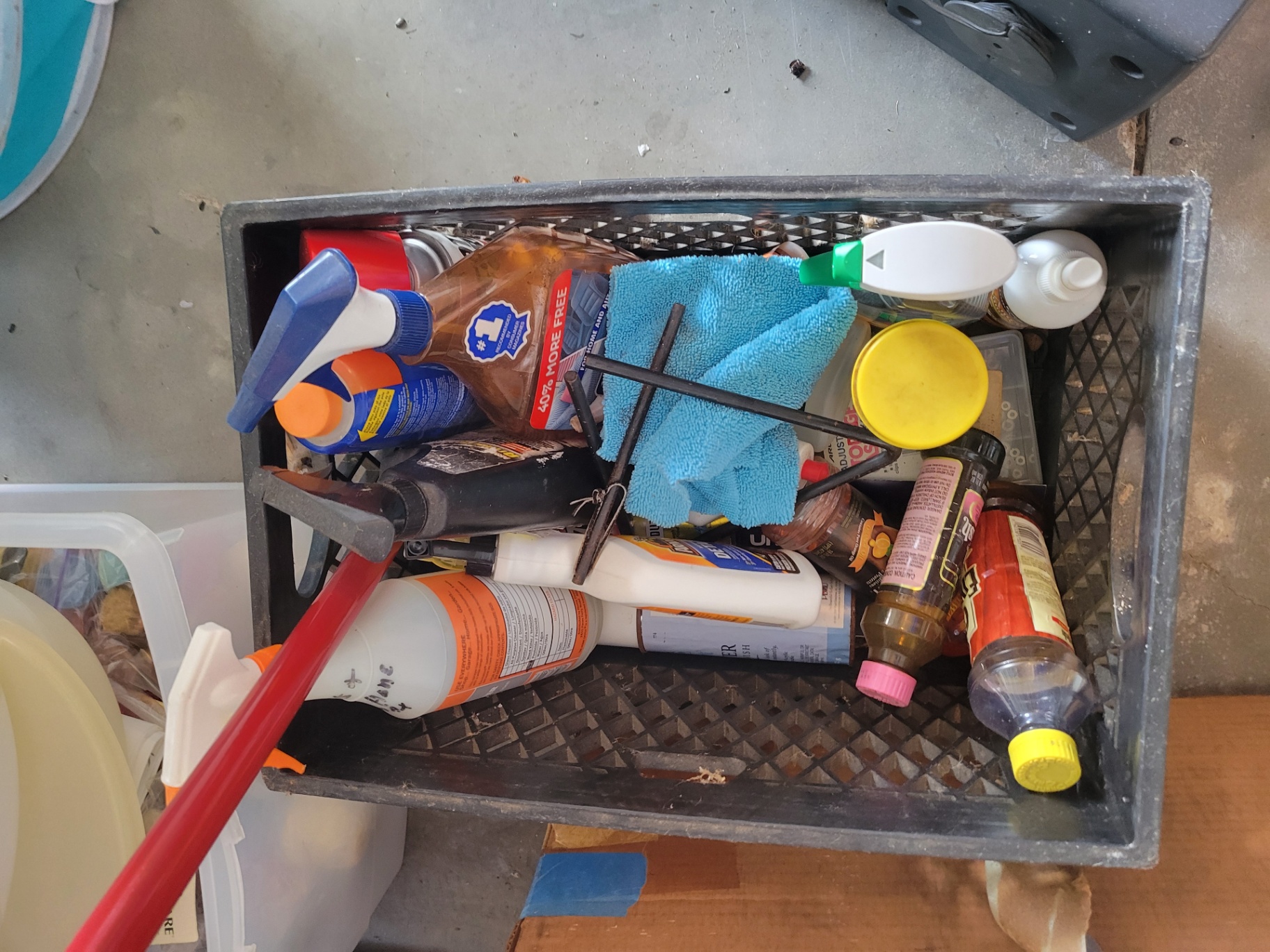 Crate of Cleaning Supplies and Tools - image 1 of 1