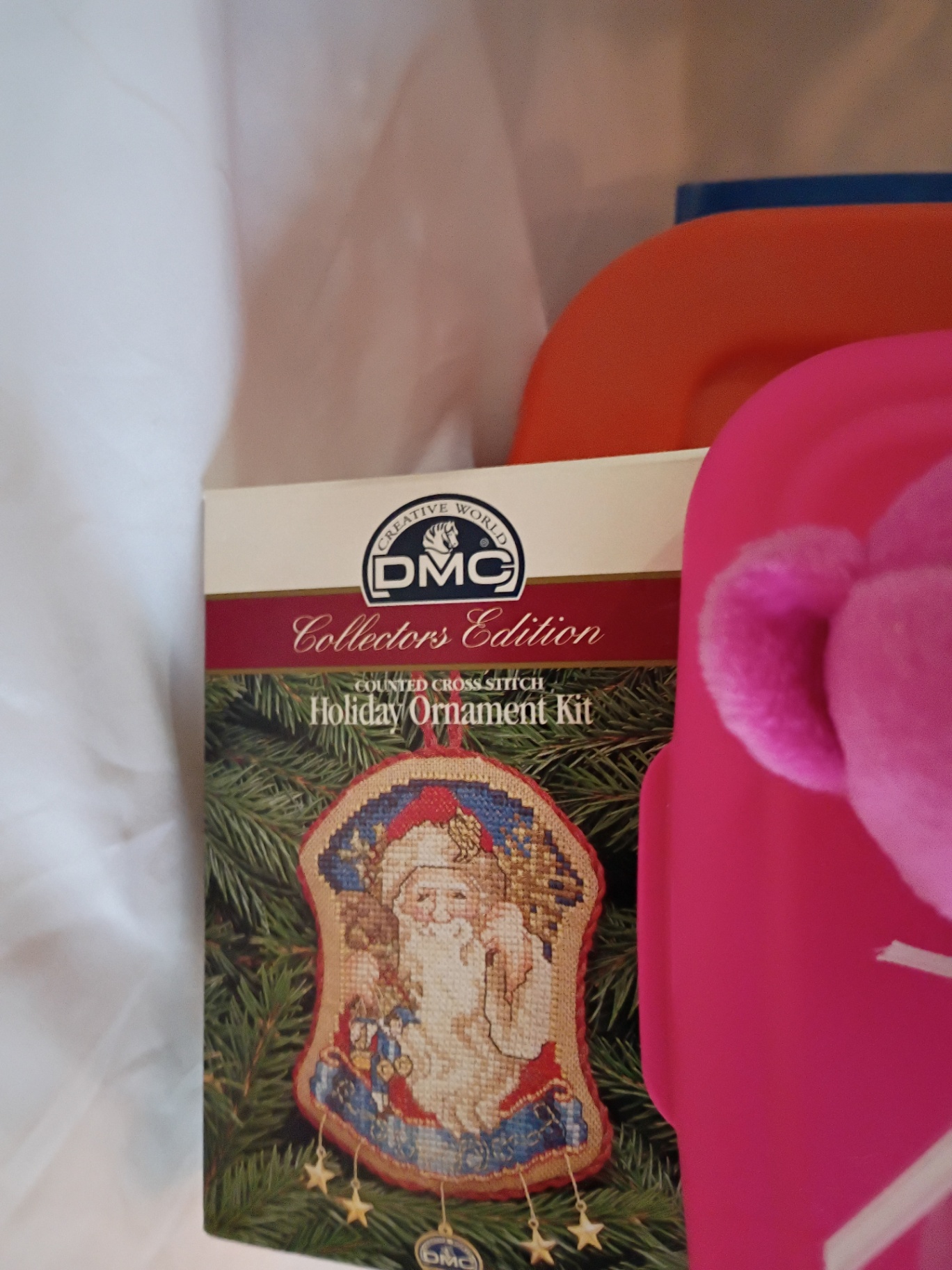 Cross Stitch Kits, Craft Supplies, and Pink Plush Bear - image 3 of 10