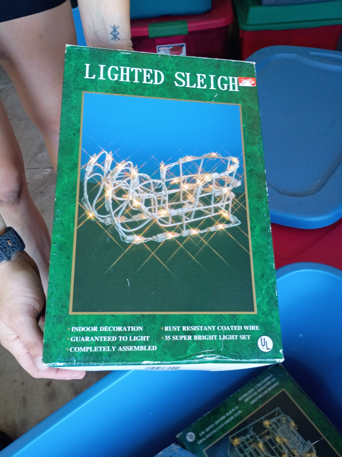 Lighted Holiday Decorations and Storage Tote - image 2 of 4